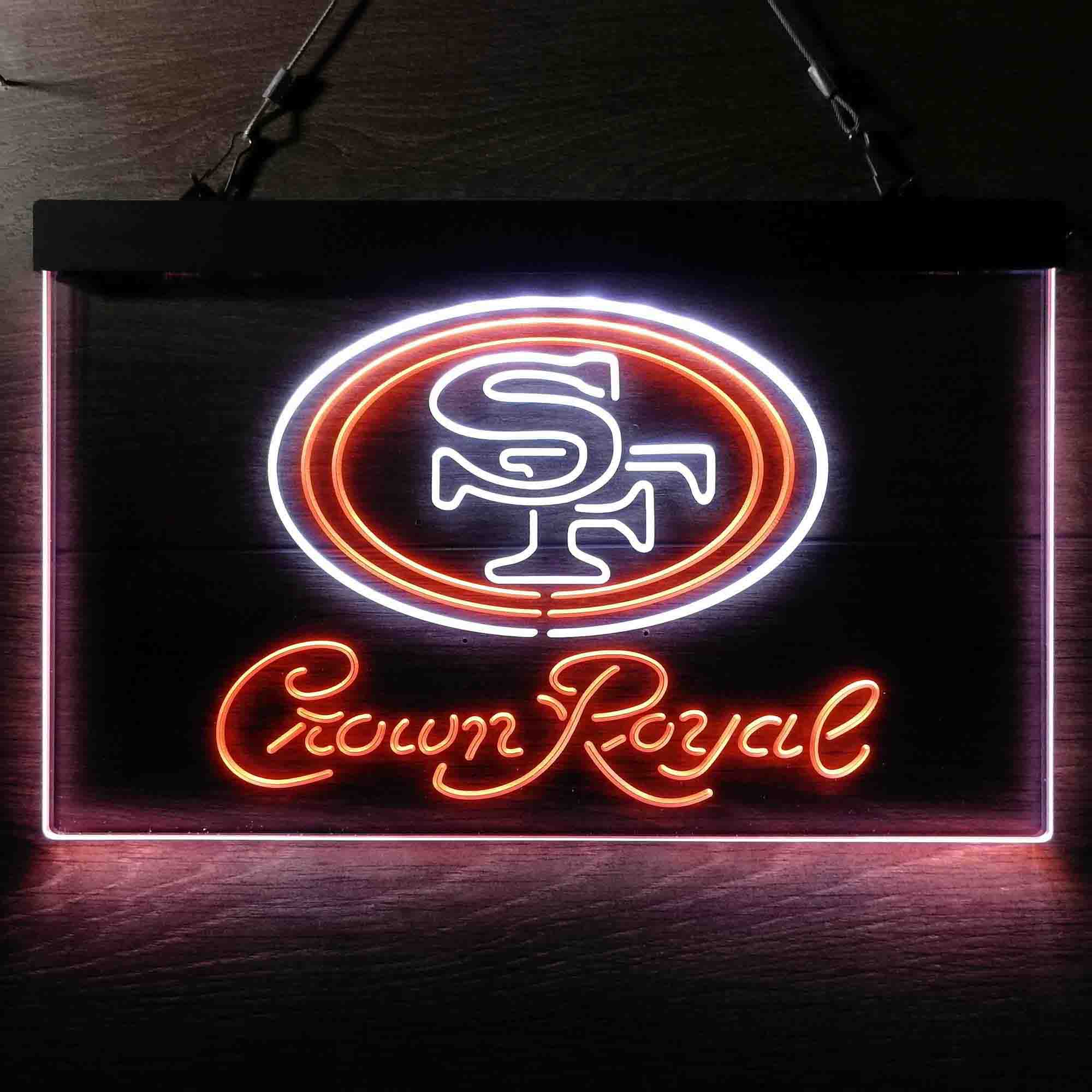 San Francisco 49ers Crown Royal Neon-Like LED Light Sign - led lab cave