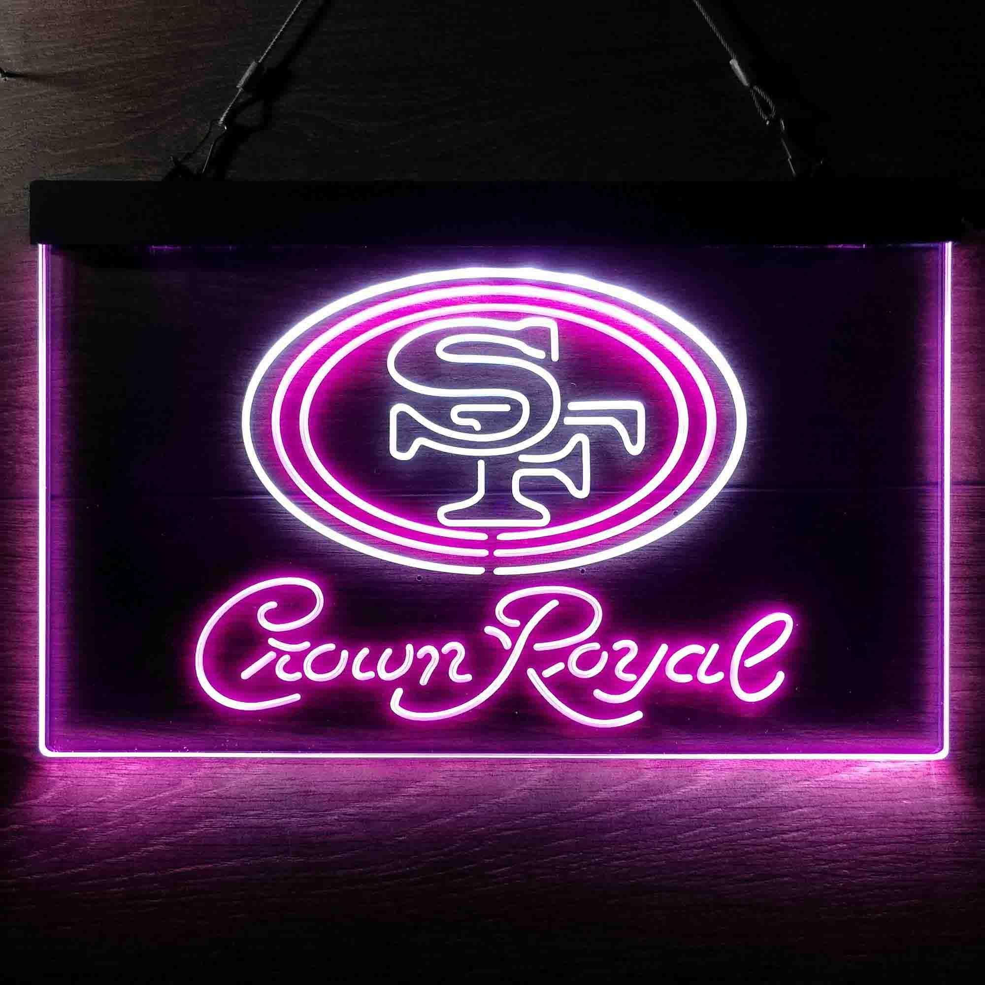 San Francisco 49ers Crown Royal Neon-Like LED Light Sign - led lab cave