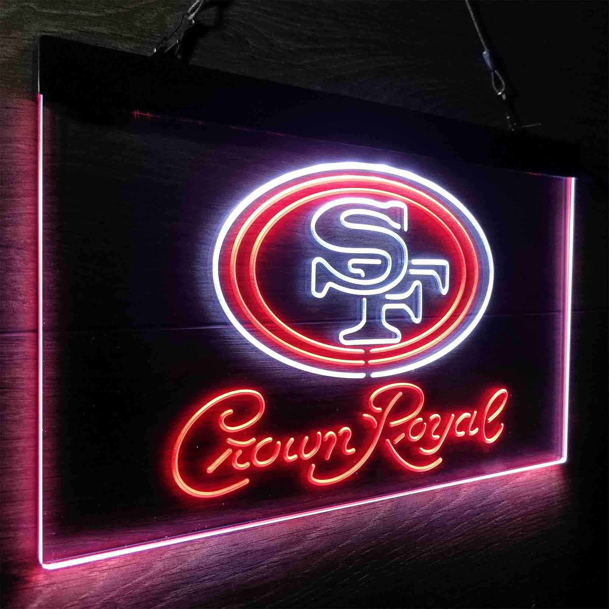 San Francisco 49ers Crown Royal Neon-Like LED Light Sign - led lab cave