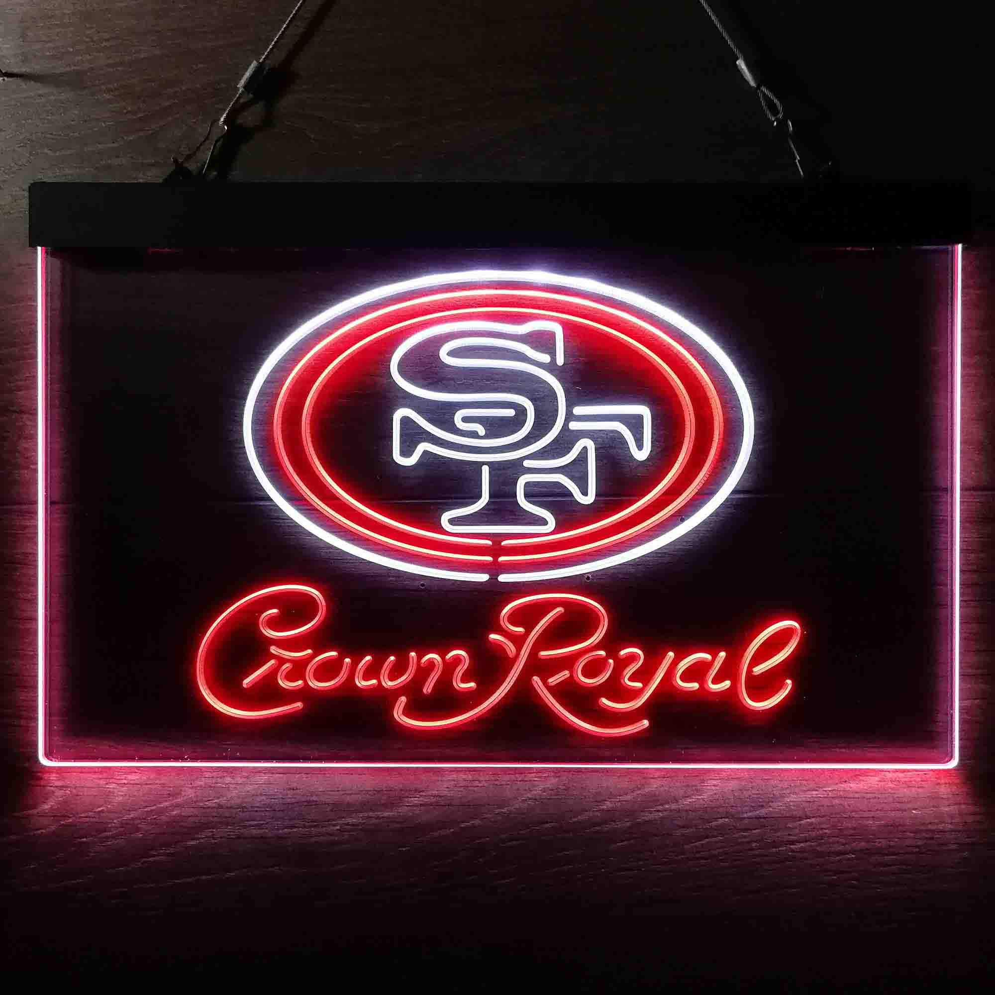 San Francisco 49ers Crown Royal Neon-Like LED Light Sign - led lab cave