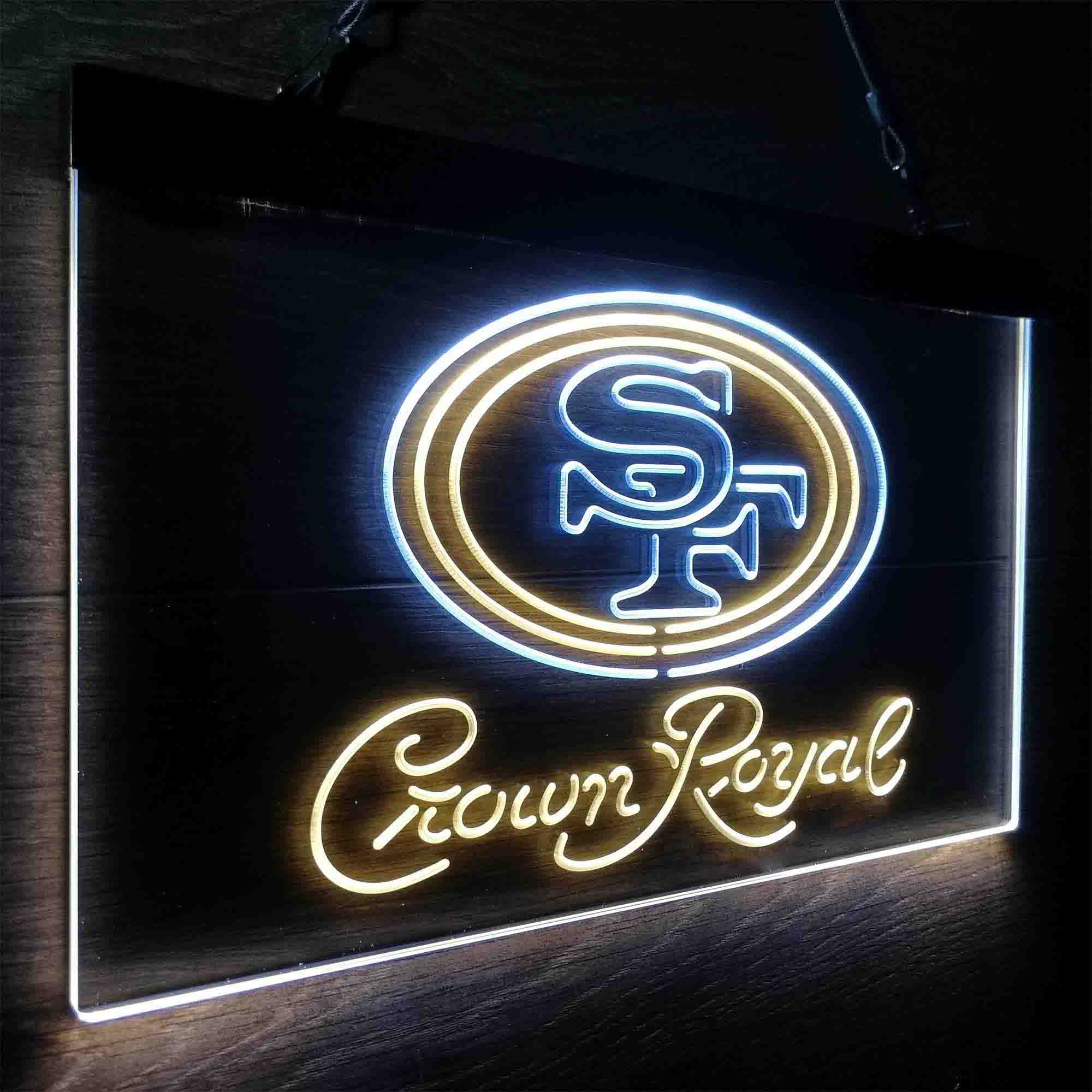 San Francisco 49ers Crown Royal Neon-Like LED Light Sign - led lab cave