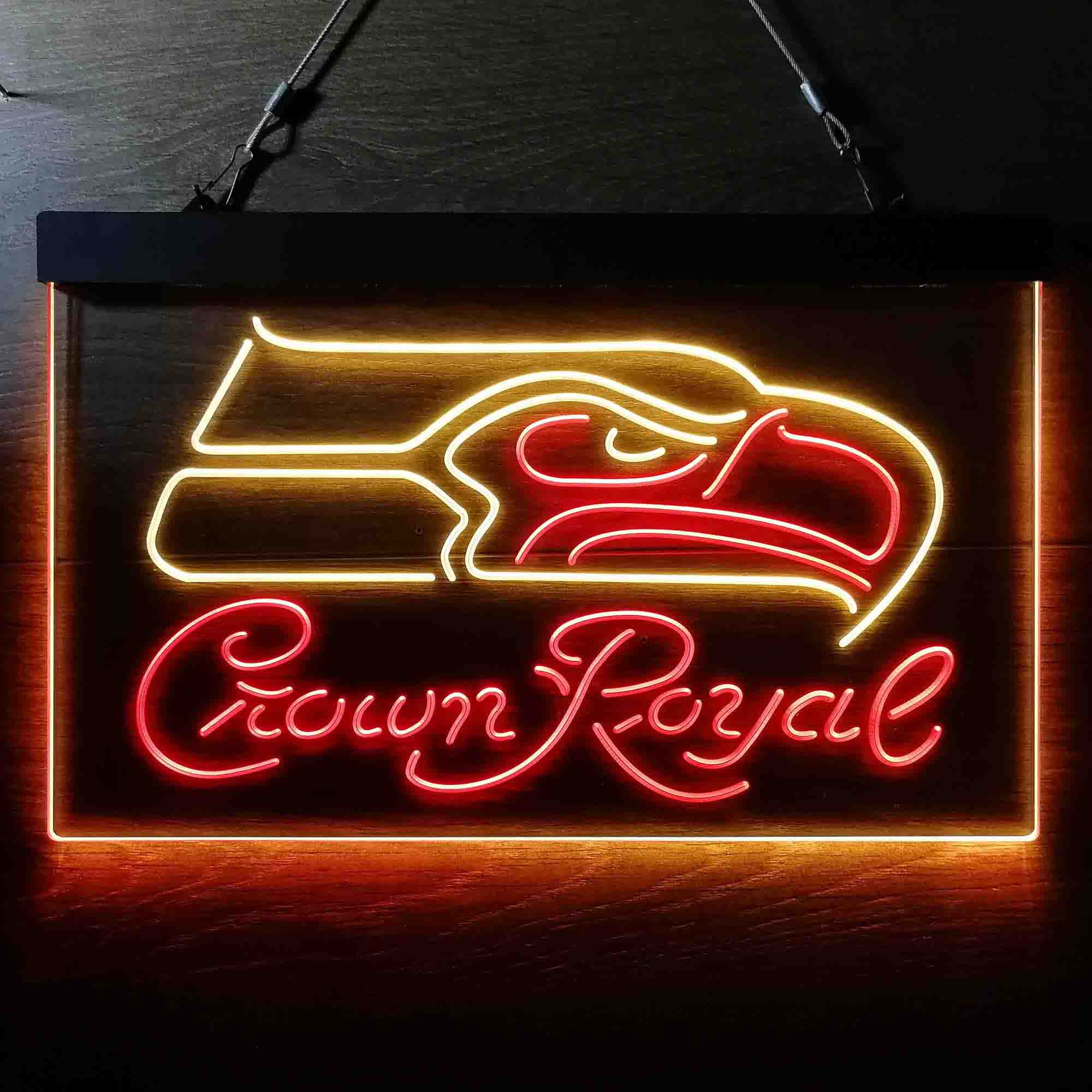 Crown Royal Bar Seattle Seahawks Est. 1976 Dual Color LED Light Sign led lab cave