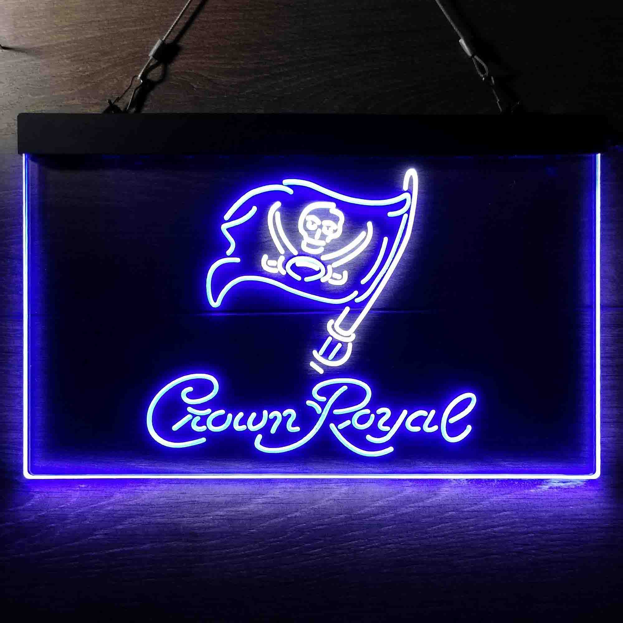 Crown Royal Bar Tampa Bay Buccaneers Est. 1976 Dual Color LED Neon Sign ProLedSign