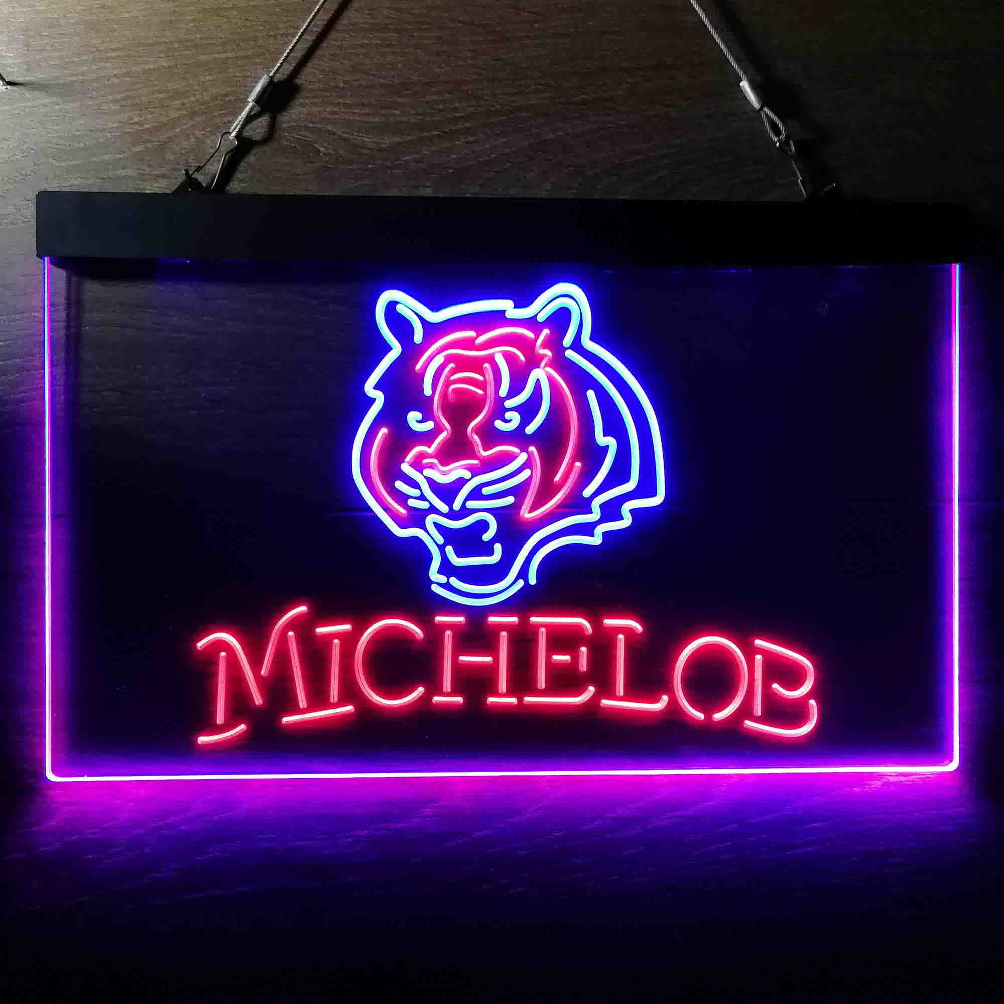 Michelob Bar Cincinnati Bengals Est. 1968 Neon-Like Led Light Sign