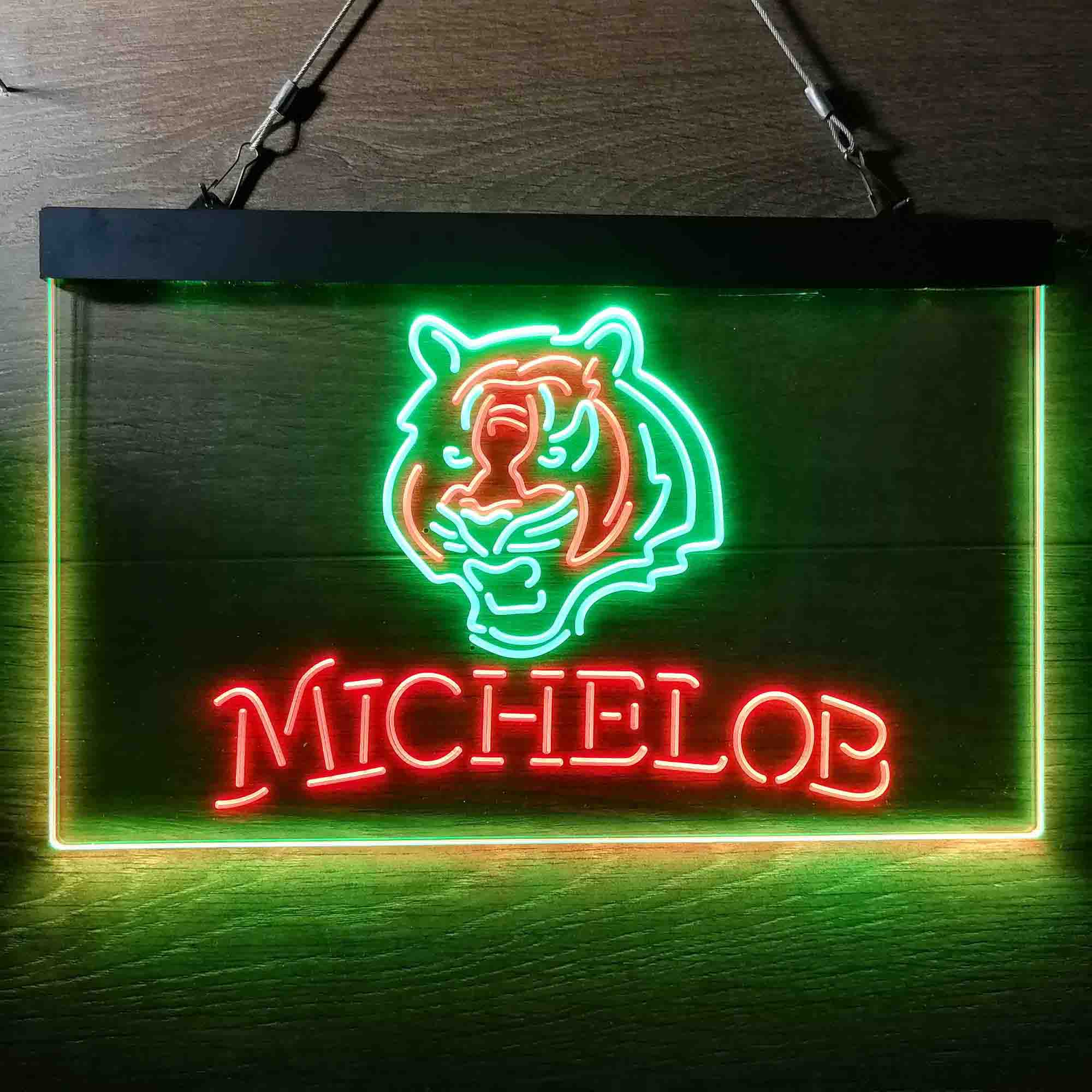 Michelob Bar Cincinnati Bengals Est. 1968 Neon-Like LED Sign