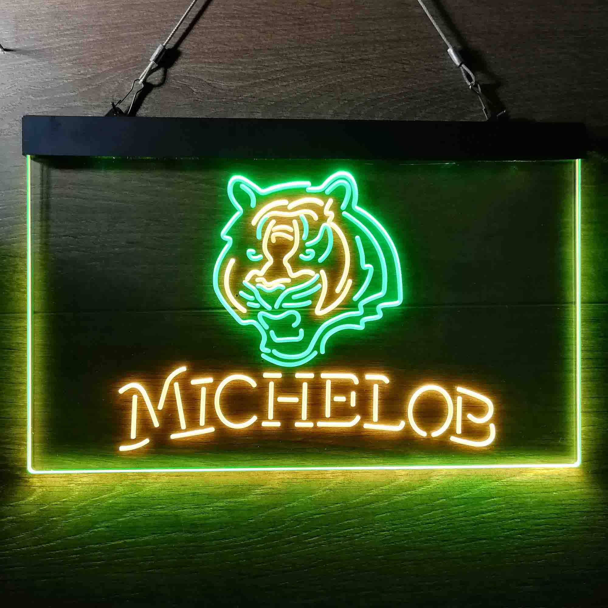 Michelob Bar Cincinnati Bengals Est. 1968 Neon-Like Led Light Sign