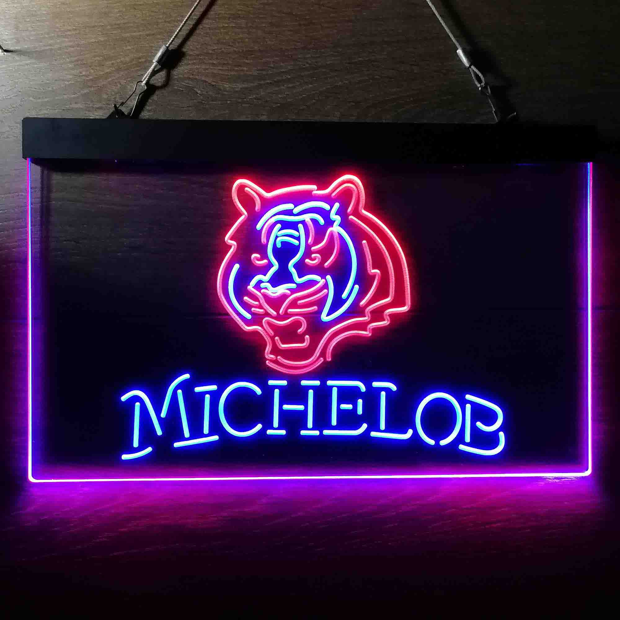 Michelob Bar Cincinnati Bengals Est. 1968 Neon-Like Led Light Sign