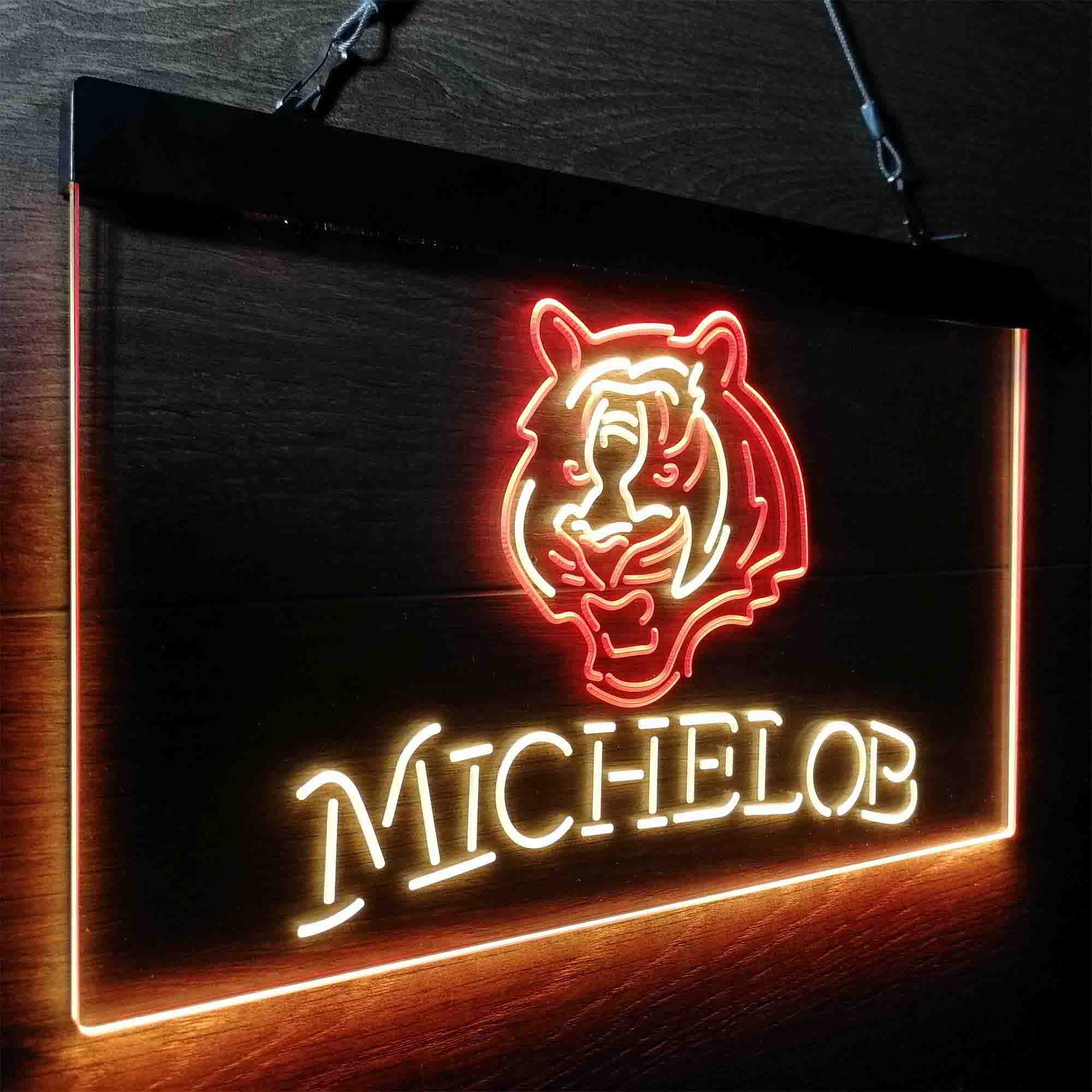 Michelob Bar Cincinnati Bengals Est. 1968 Neon-Like Led Light Sign