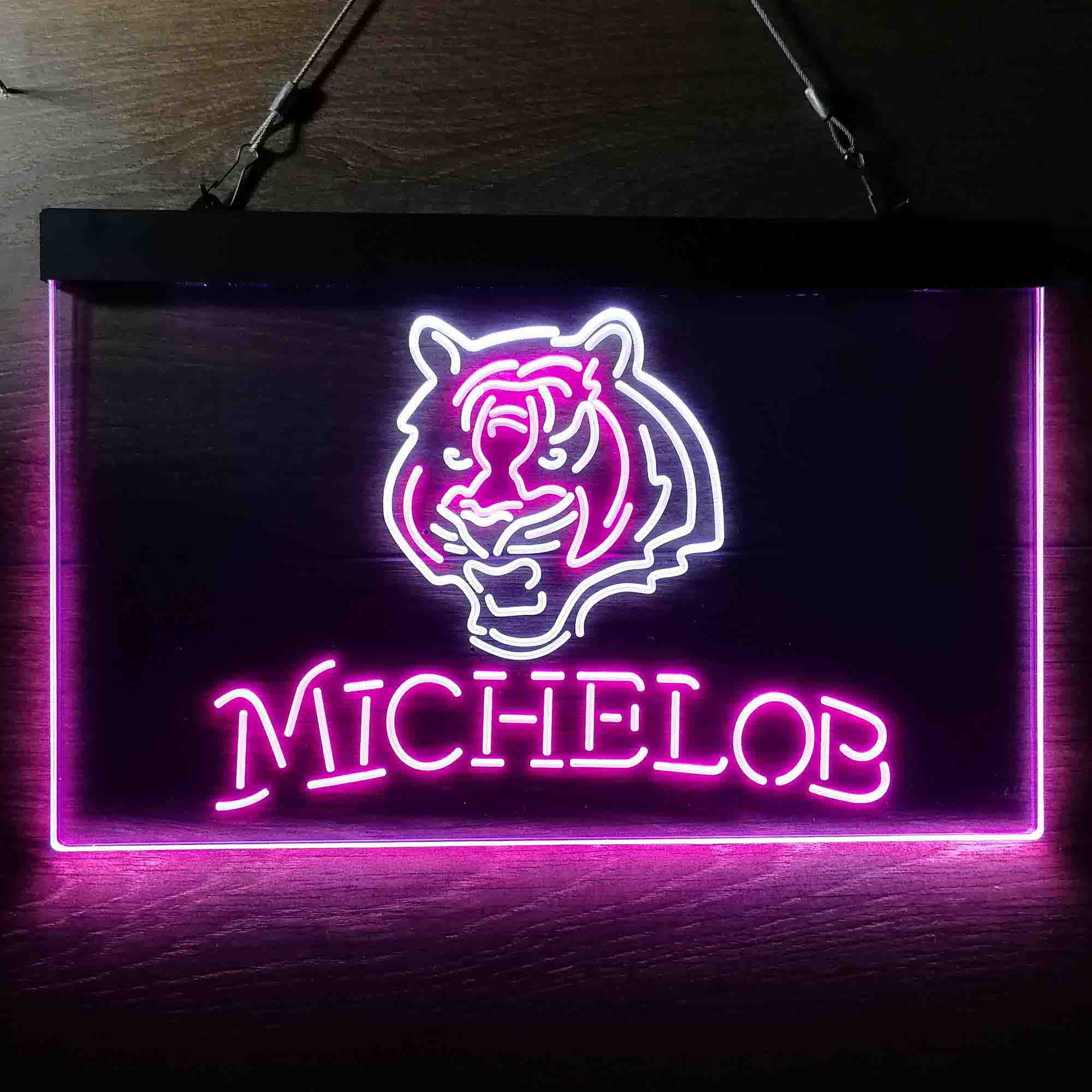 Michelob Bar Cincinnati Bengals Est. 1968 Neon-Like Led Light Sign