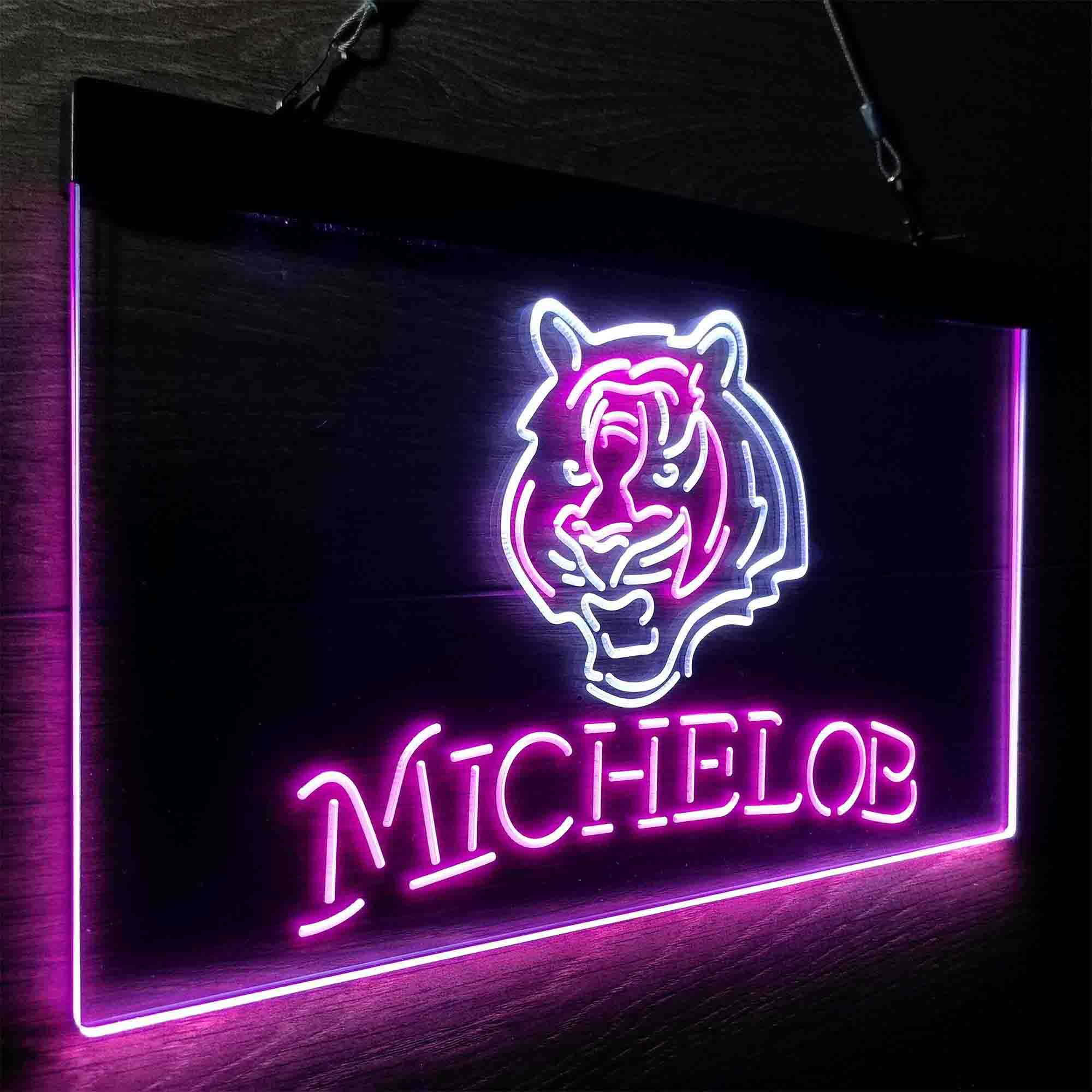 Michelob Bar Cincinnati Bengals Est. 1968 Neon-Like Led Light Sign