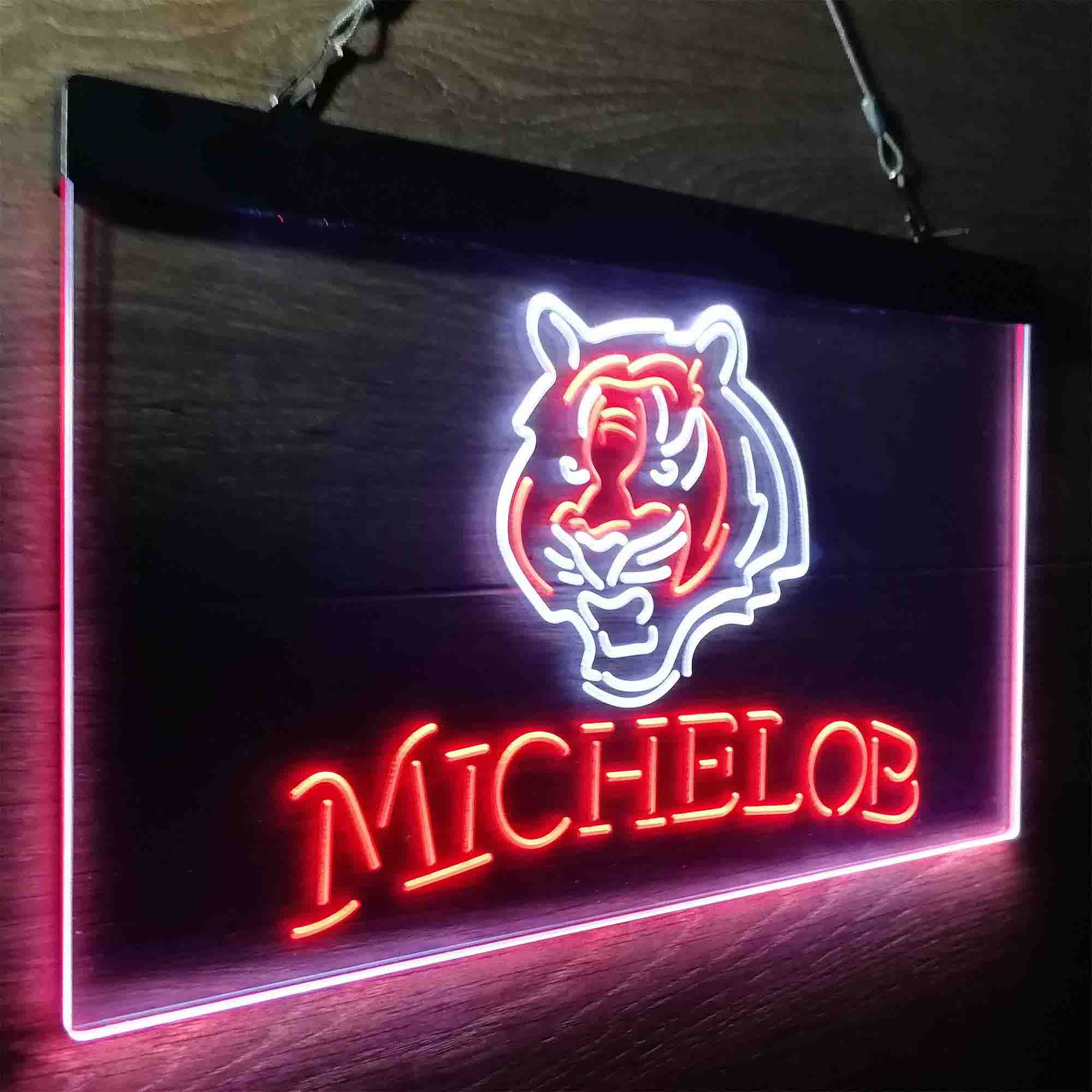 Michelob Bar Cincinnati Bengals Est. 1968 Neon-Like Led Light Sign