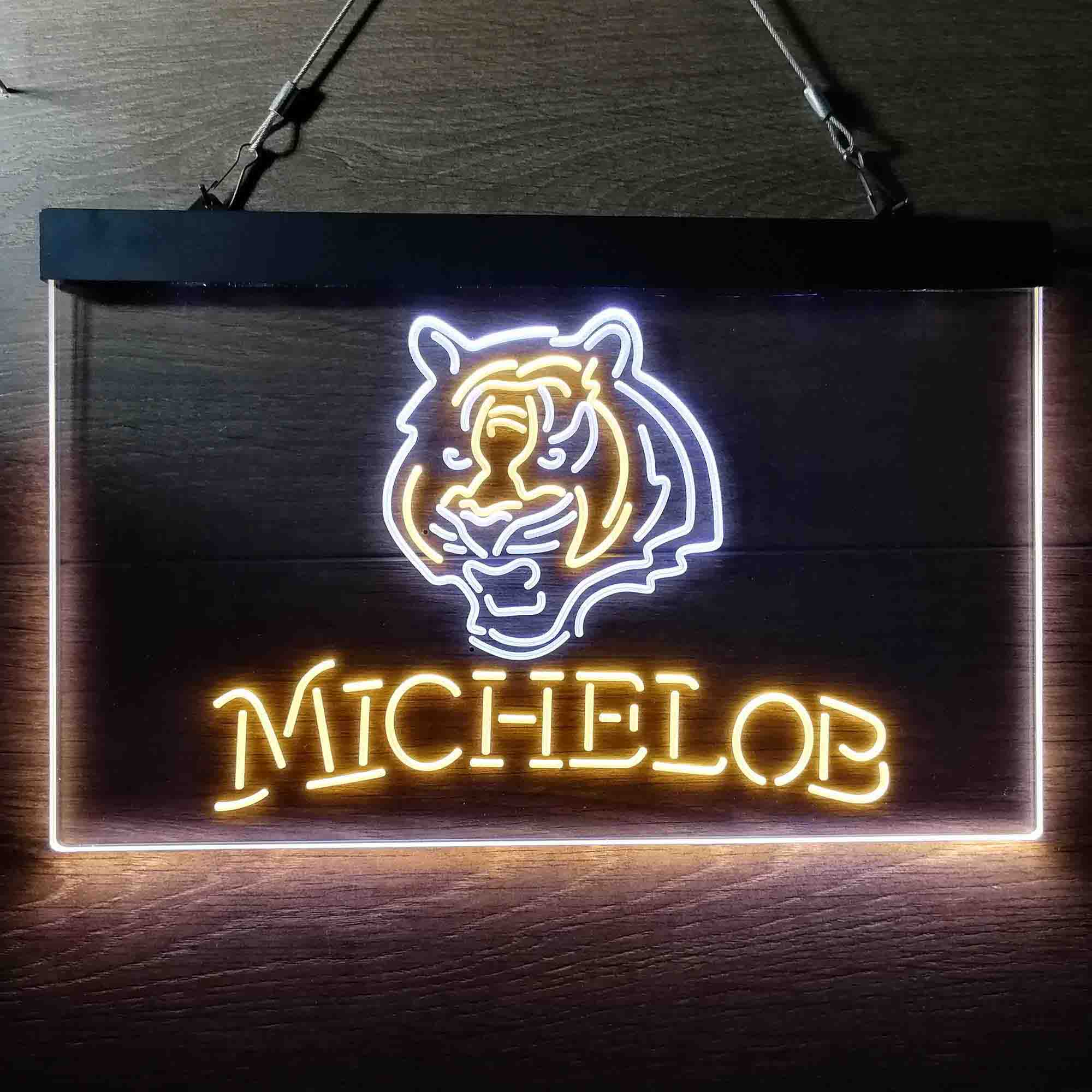 Michelob Bar Cincinnati Bengals Est. 1968 Neon-Like Led Light Sign