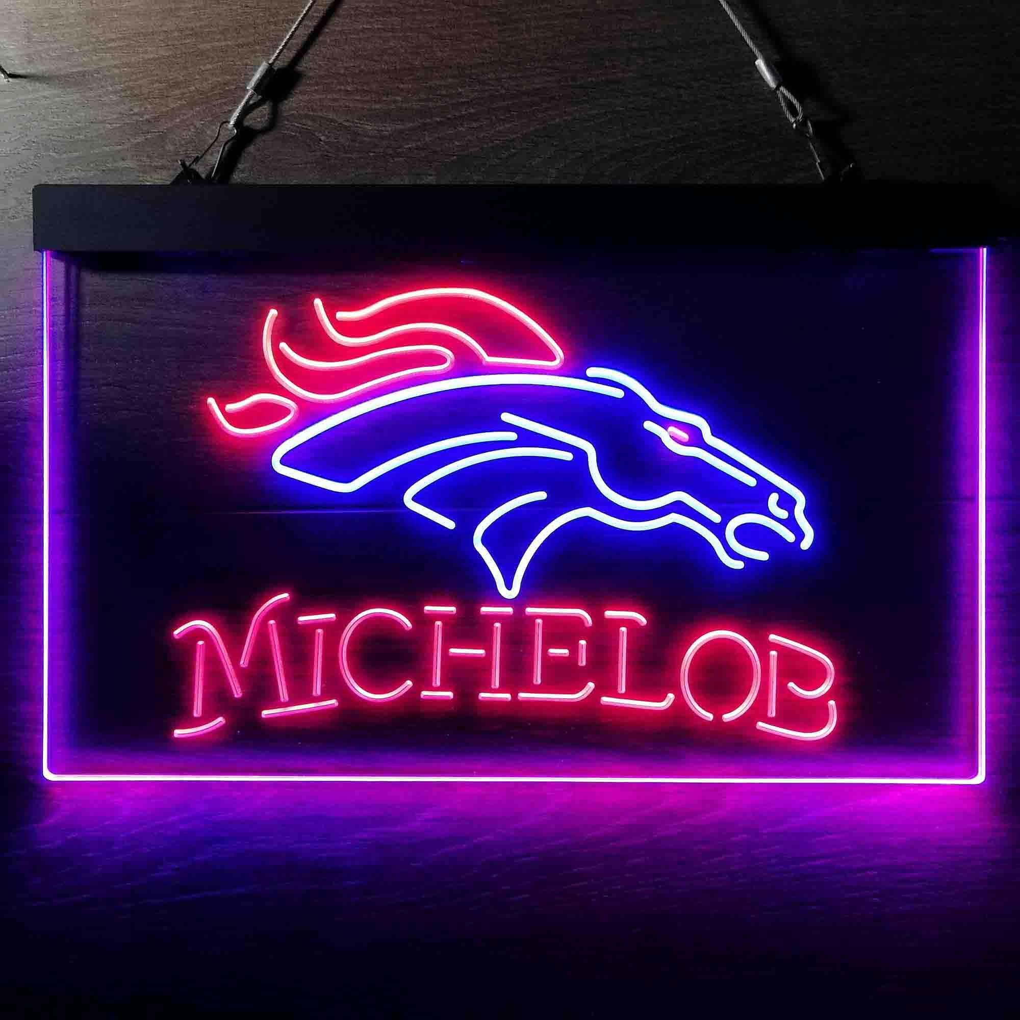 Michelob Bar Denver Broncos Est. 1960 Neon-Like Led Light Sign