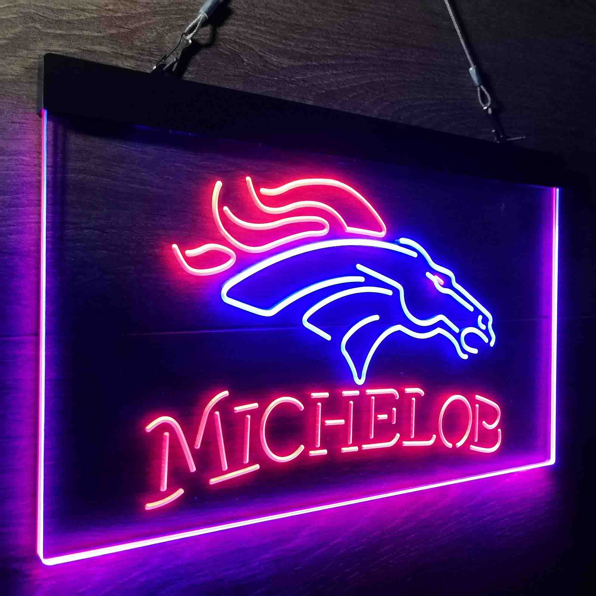 Michelob Bar Denver Broncos Est. 1960 Neon-Like Led Light Sign