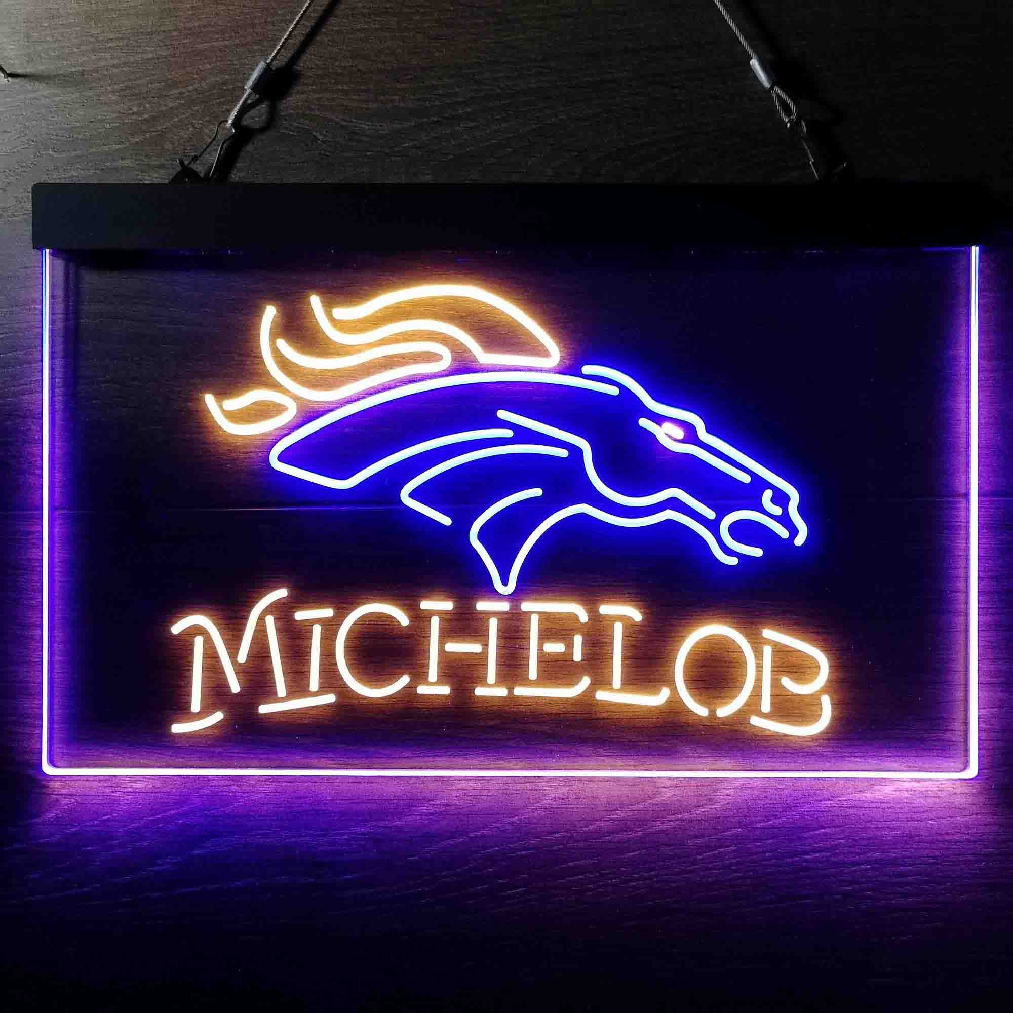 Michelob Bar Denver Broncos Est. 1960 Neon-Like Led Light Sign