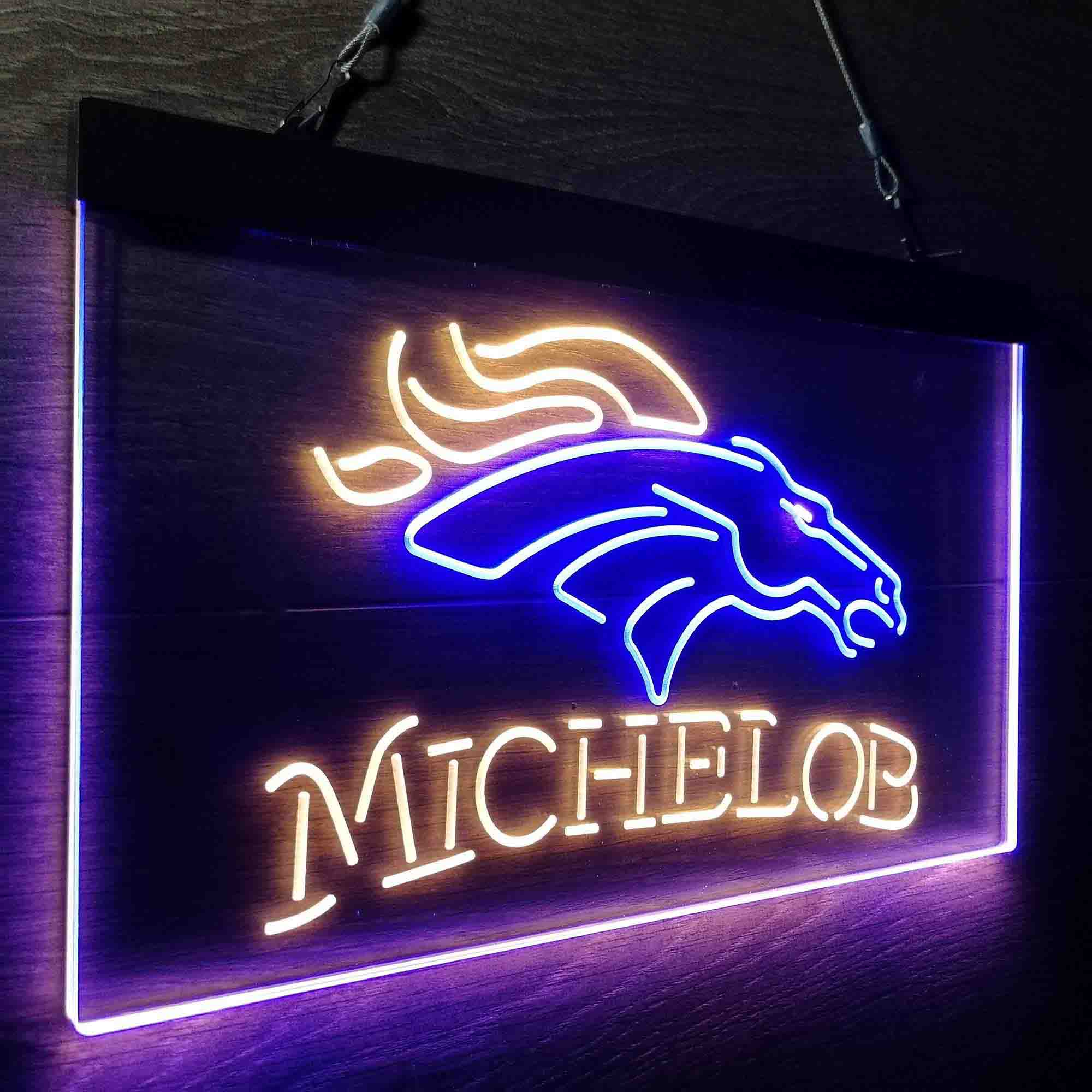 Michelob Bar Denver Broncos Est. 1960 Neon-Like Led Light Sign