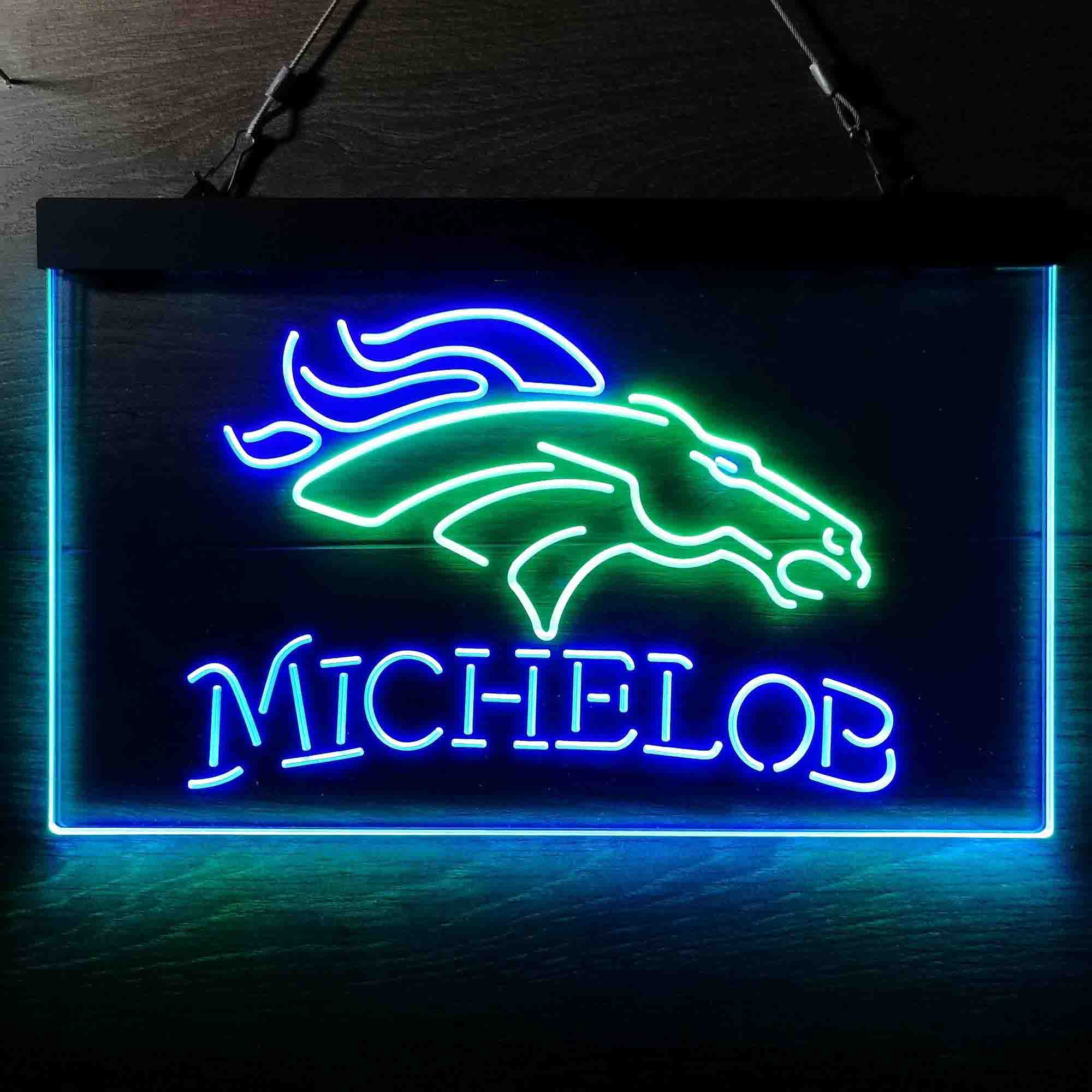 Michelob Bar Denver Broncos Est. 1960 Neon-Like Led Light Sign