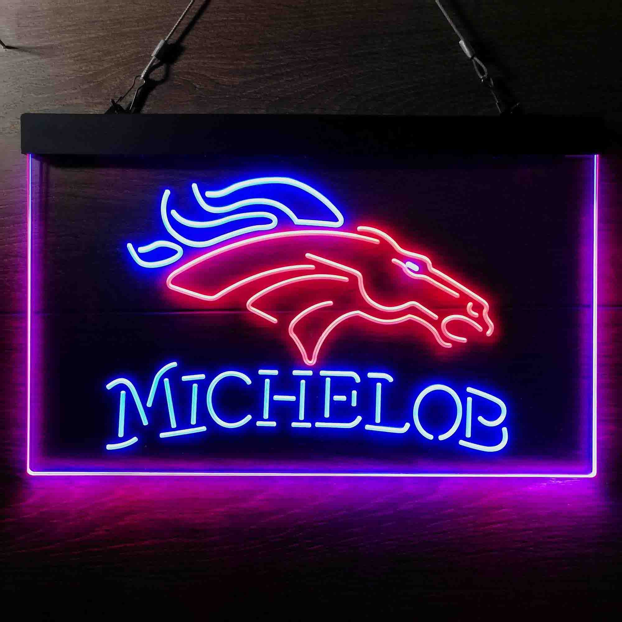 Michelob Bar Denver Broncos Est. 1960 Neon-Like Led Light Sign