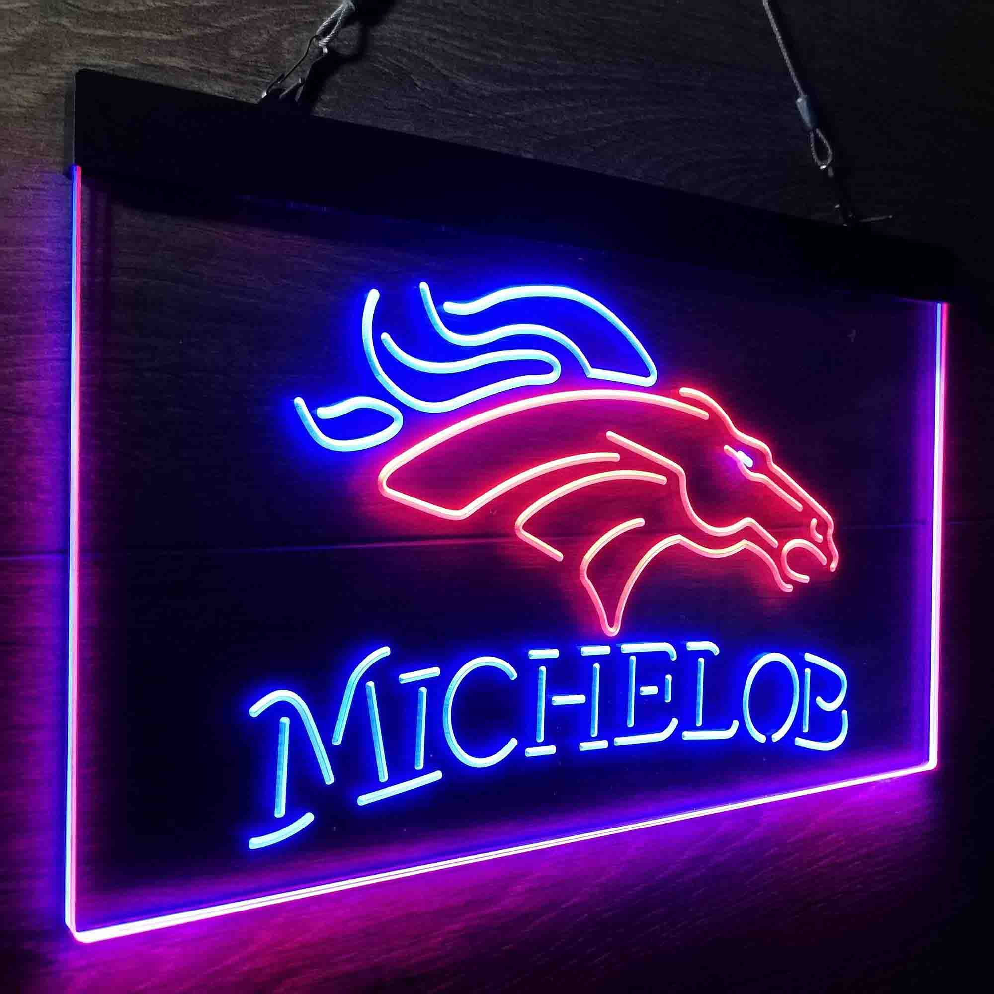 Michelob Bar Denver Broncos Est. 1960 Neon-Like Led Light Sign