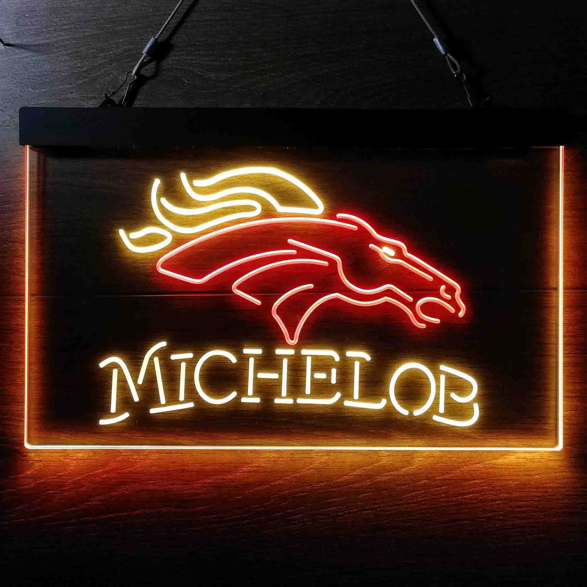 Michelob Bar Denver Broncos Est. 1960 Neon-Like Led Light Sign