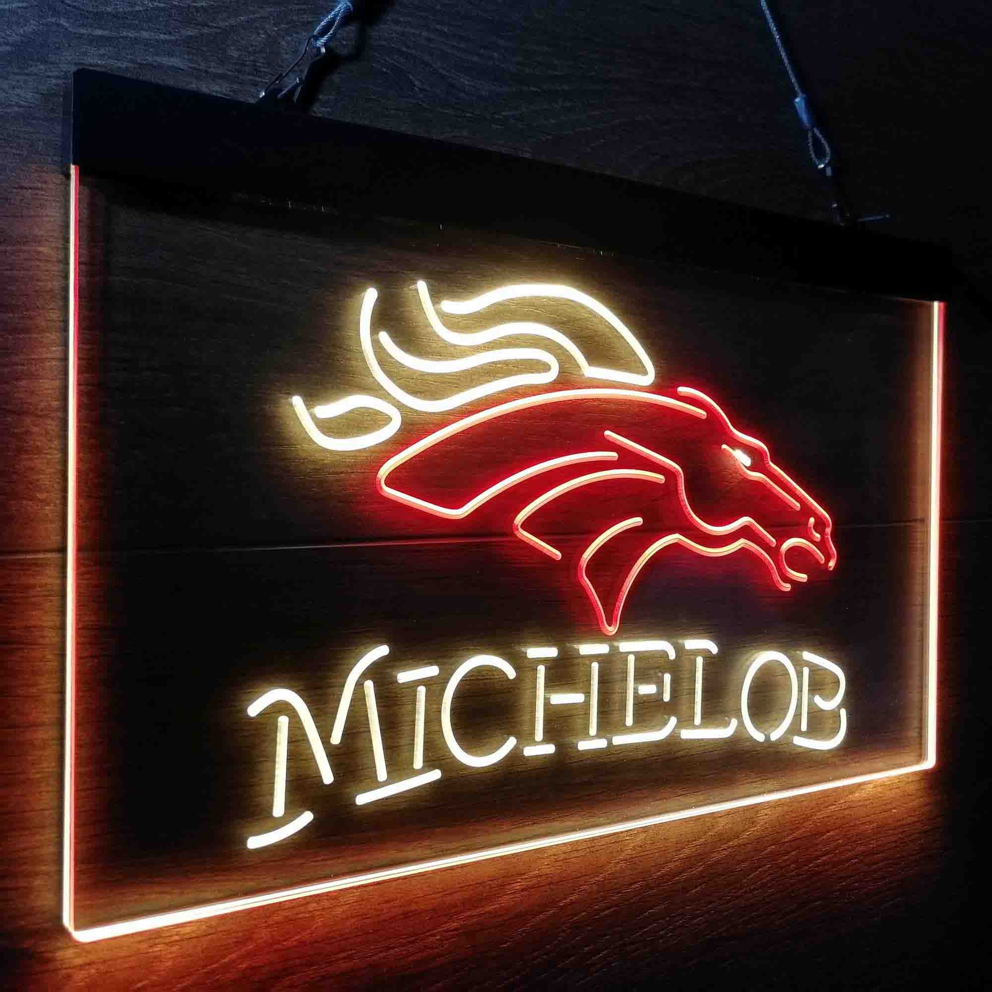 Michelob Bar Denver Broncos Est. 1960 Neon-Like Led Light Sign