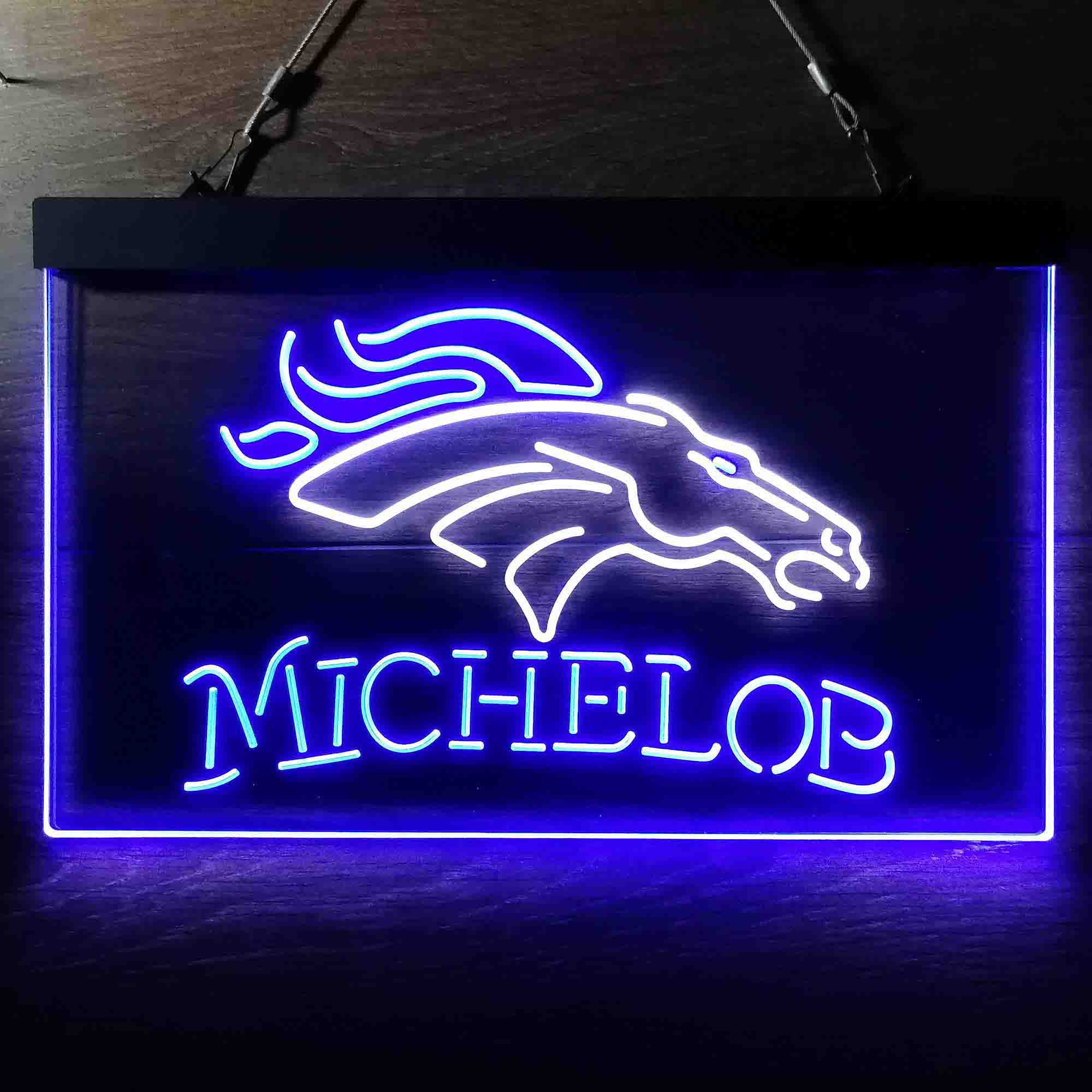 Michelob Bar Denver Broncos Est. 1960 Neon-Like Led Light Sign