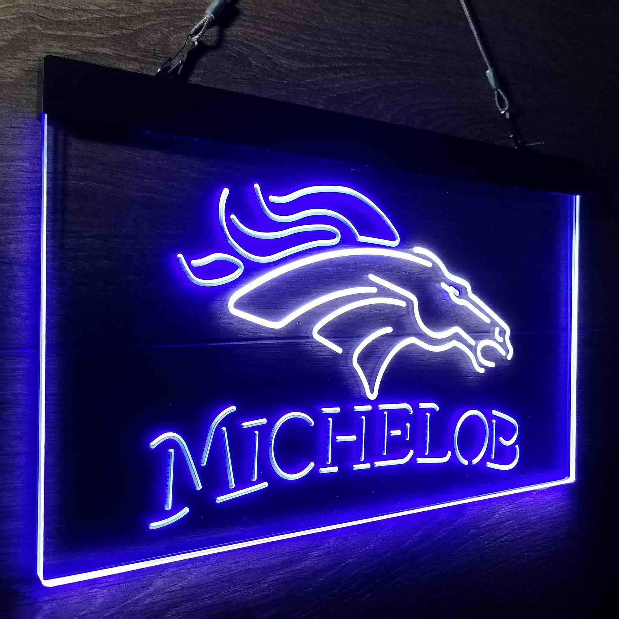 Michelob Bar Denver Broncos Est. 1960 Neon-Like Led Light Sign