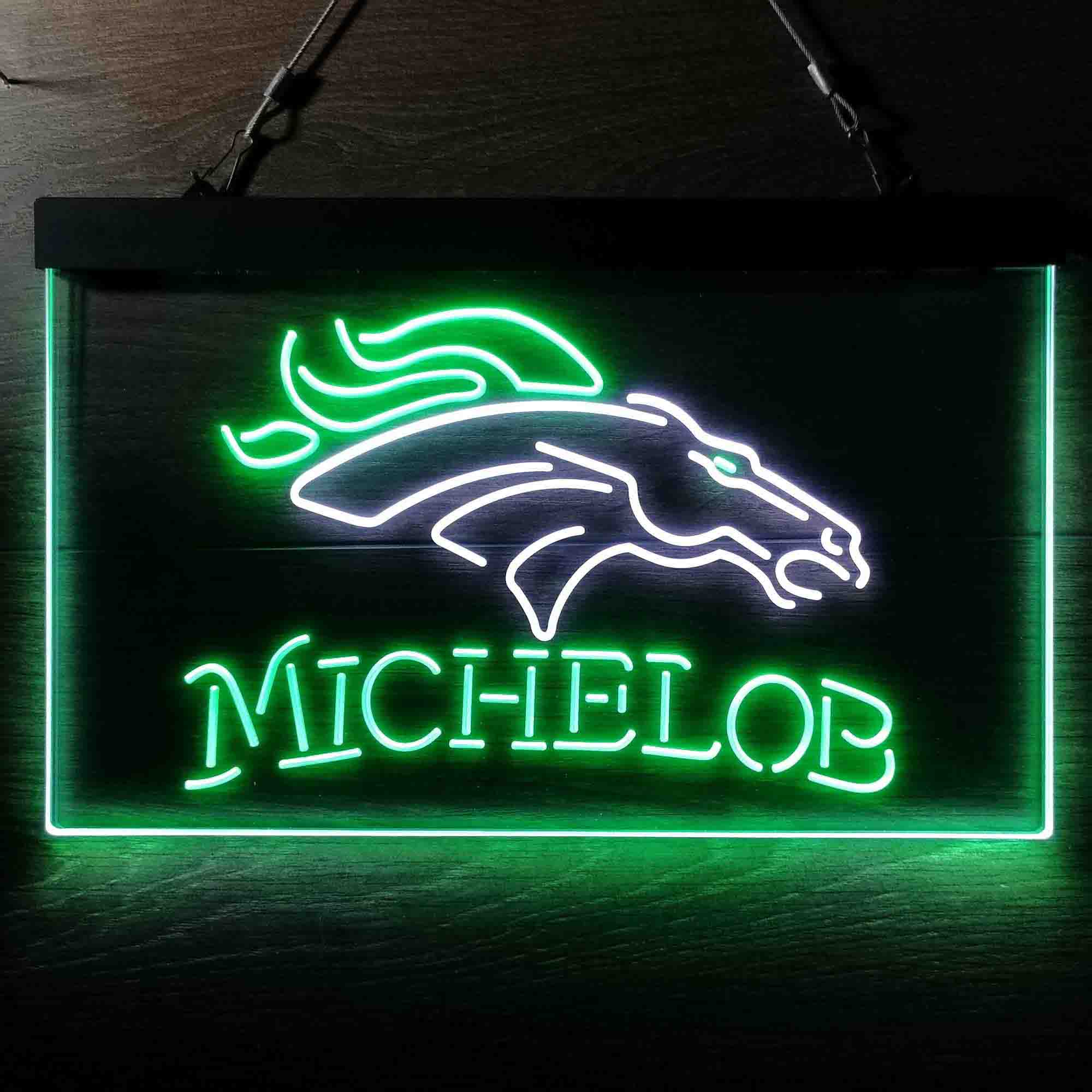 Michelob Bar Denver Broncos Est. 1960 Neon-Like Led Light Sign