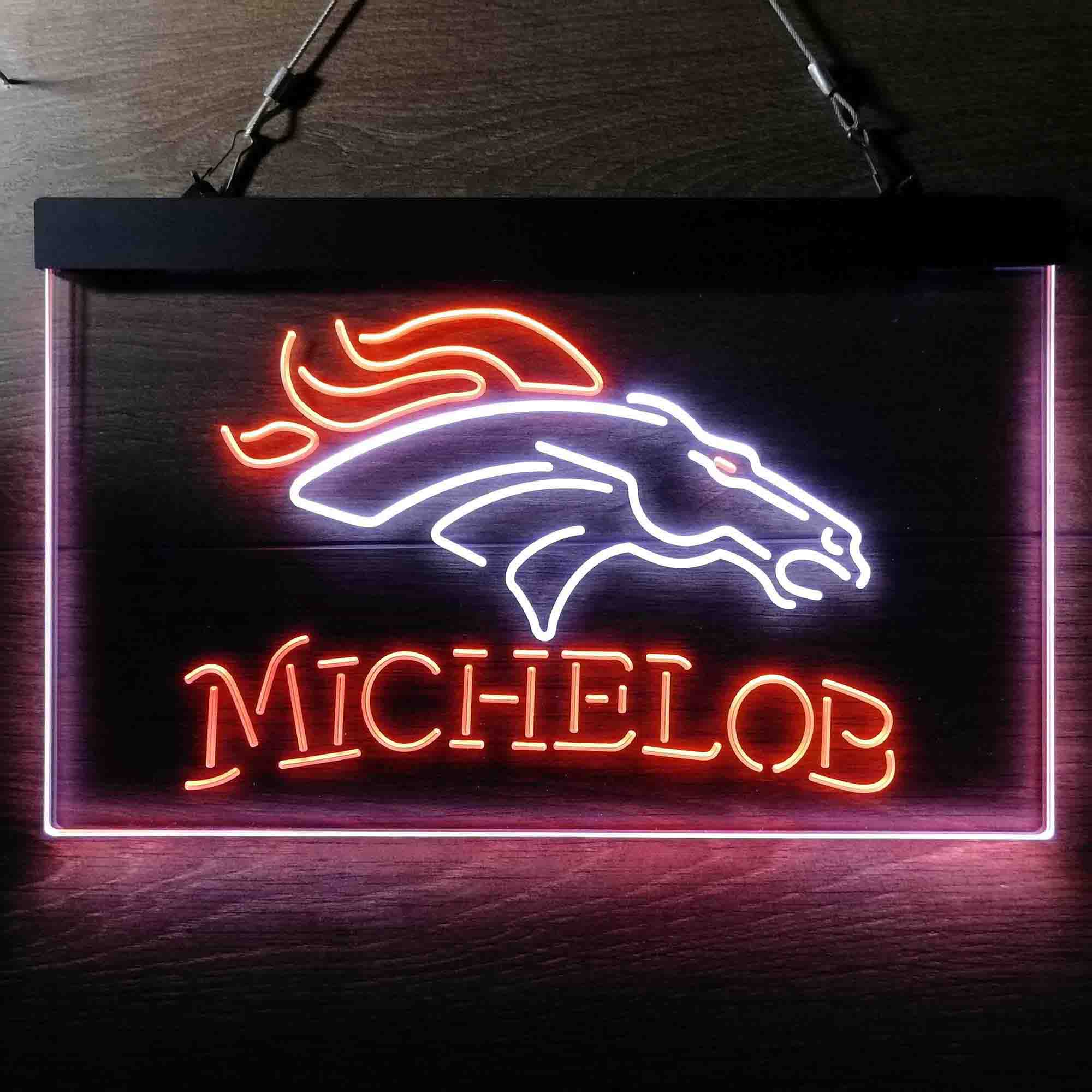 Michelob Bar Denver Broncos Est. 1960 Neon-Like Led Light Sign