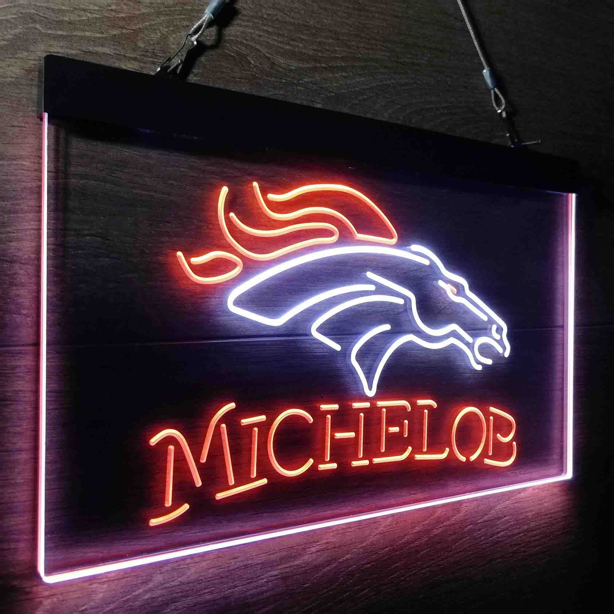 Michelob Bar Denver Broncos Est. 1960 Neon-Like Led Light Sign