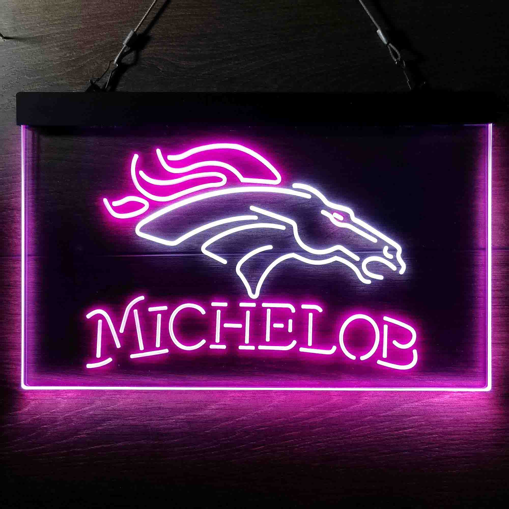 Michelob Bar Denver Broncos Est. 1960 Neon-Like Led Light Sign