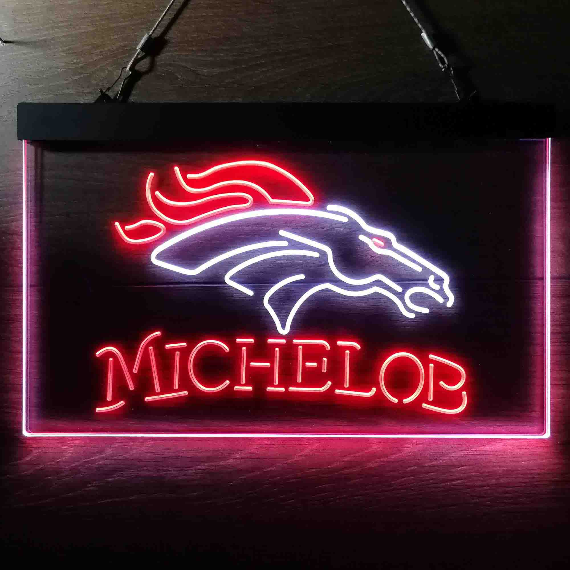 Michelob Bar Denver Broncos Est. 1960 Neon-Like Led Light Sign