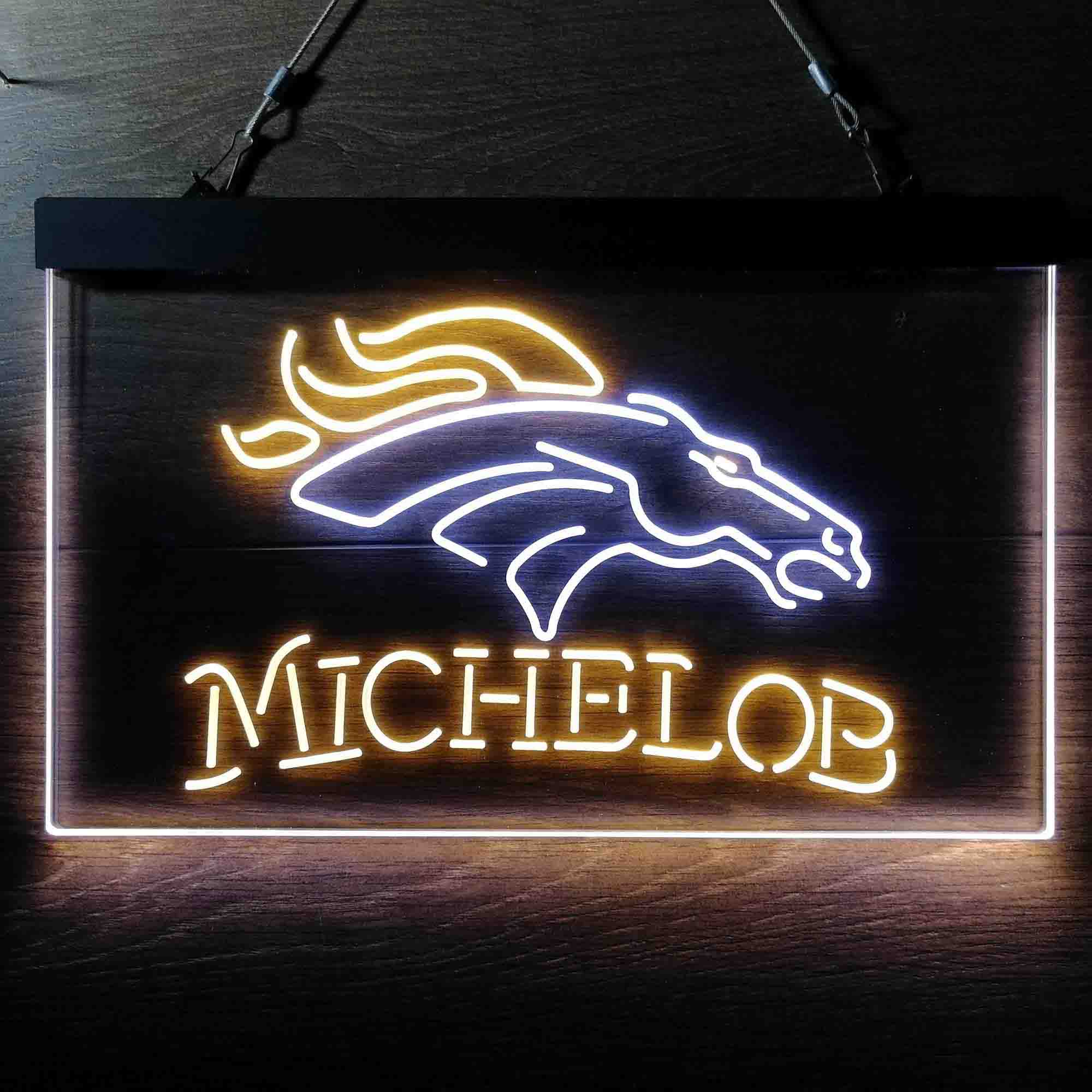 Michelob Bar Denver Broncos Est. 1960 Neon-Like Led Light Sign