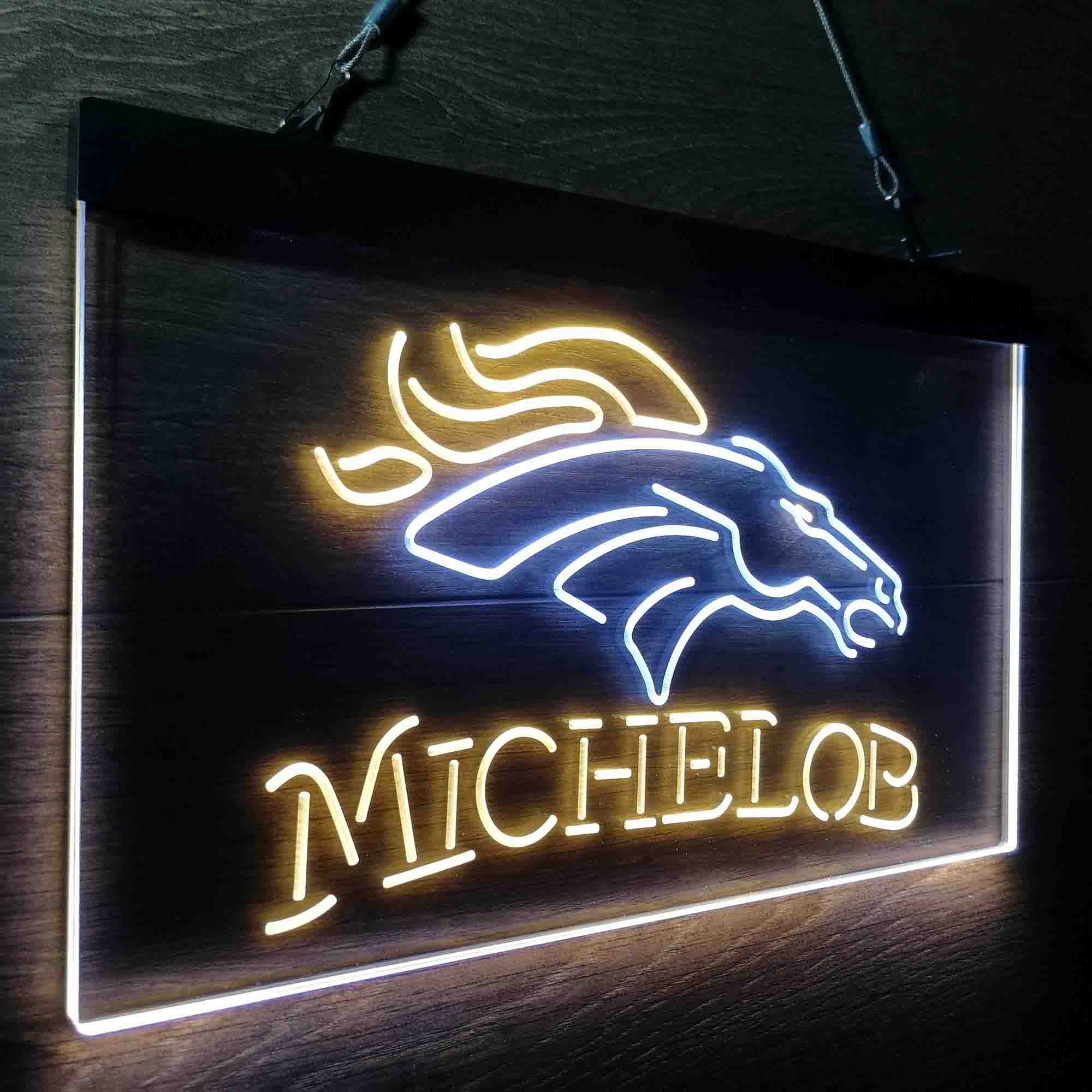 Michelob Bar Denver Broncos Est. 1960 Neon-Like Led Light Sign