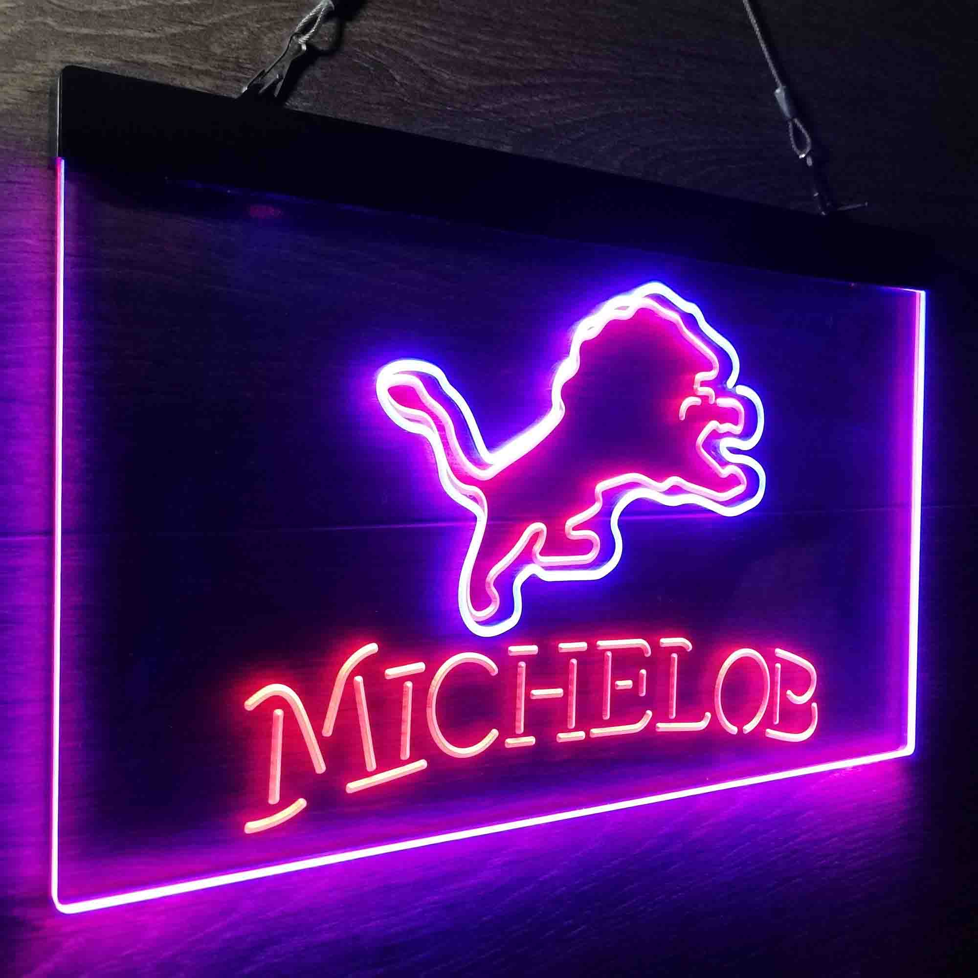 Michelob Bar Detroit Lions Est. 1934 Neon-Like LED Light Sign