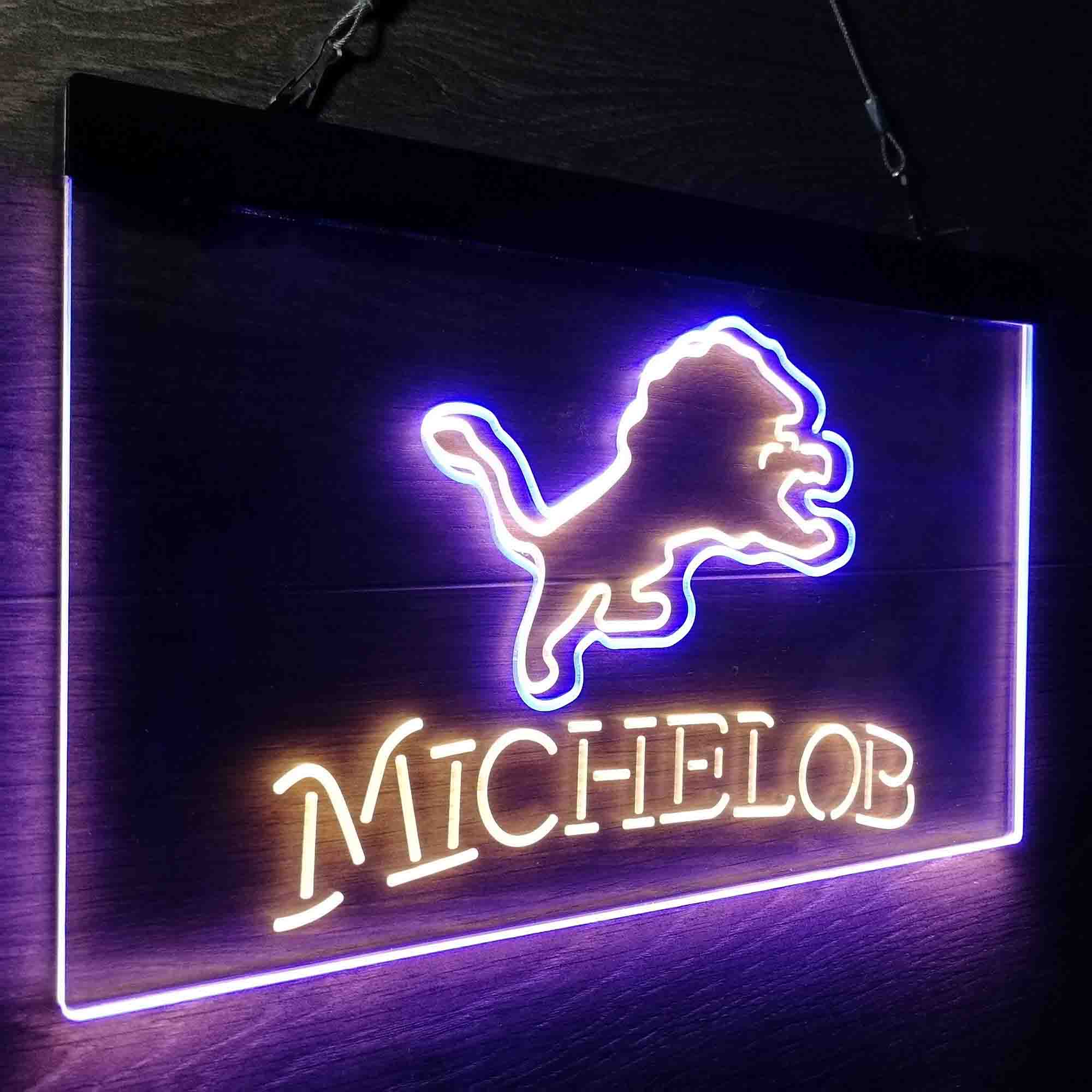 Michelob Bar Detroit Lions Est. 1934 Neon-Like LED Light Sign