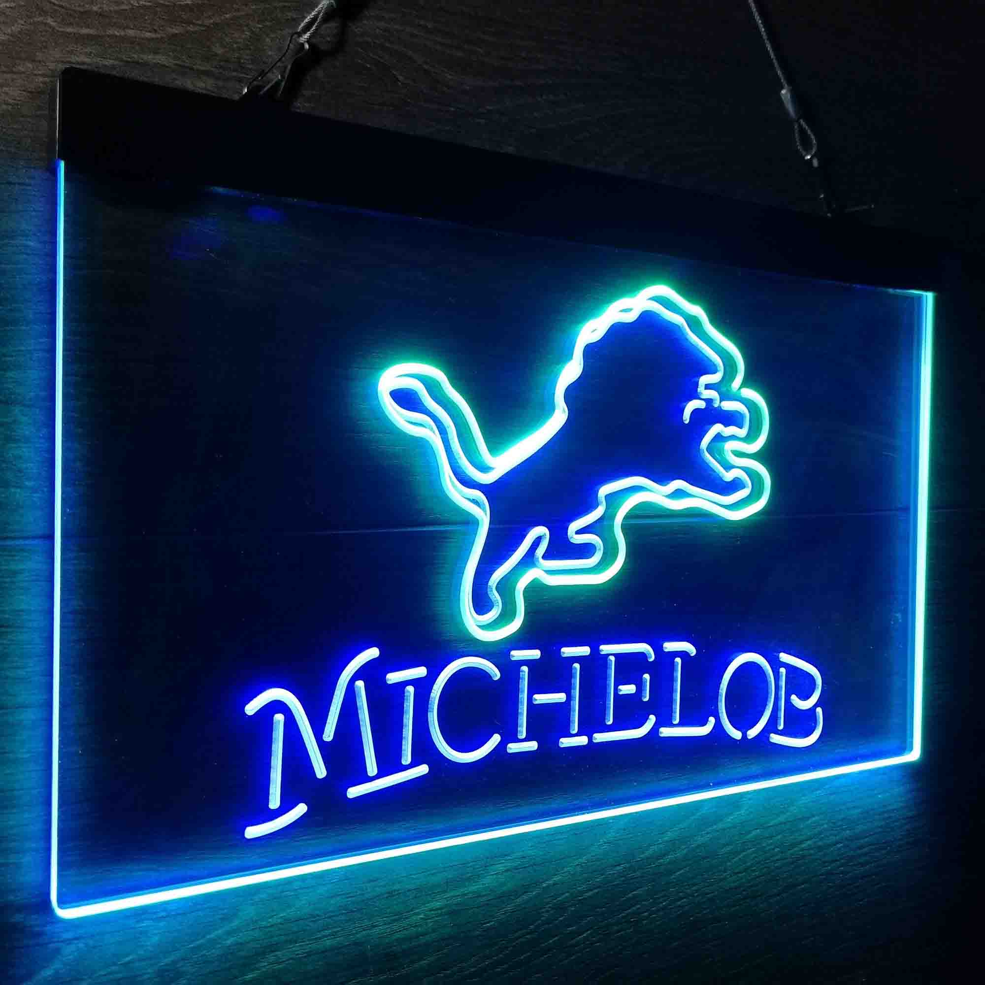 Michelob Bar Detroit Lions Est. 1934 Neon-Like LED Light Sign