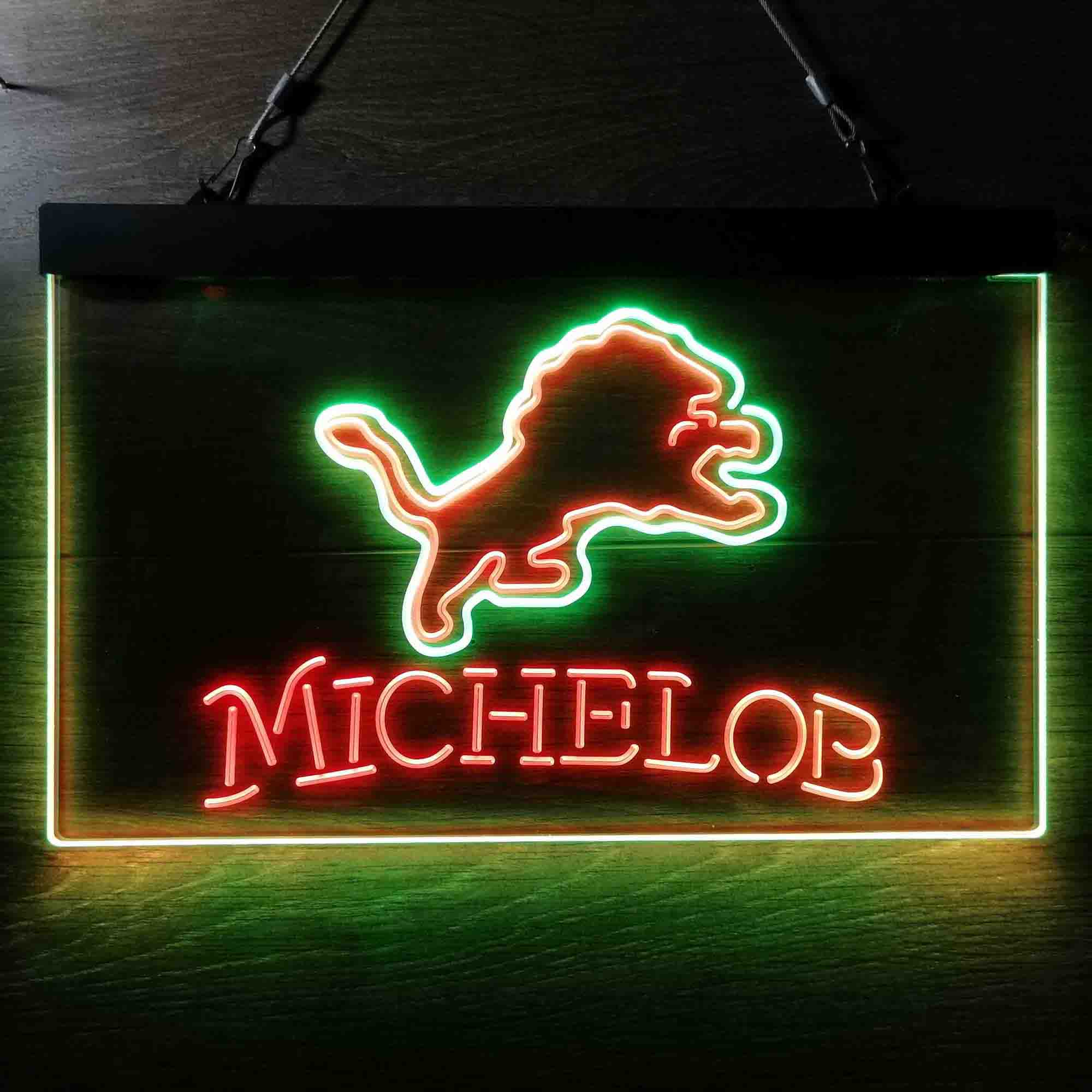 Michelob Bar Detroit Lions Est. 1934 Neon-Like LED Light Sign