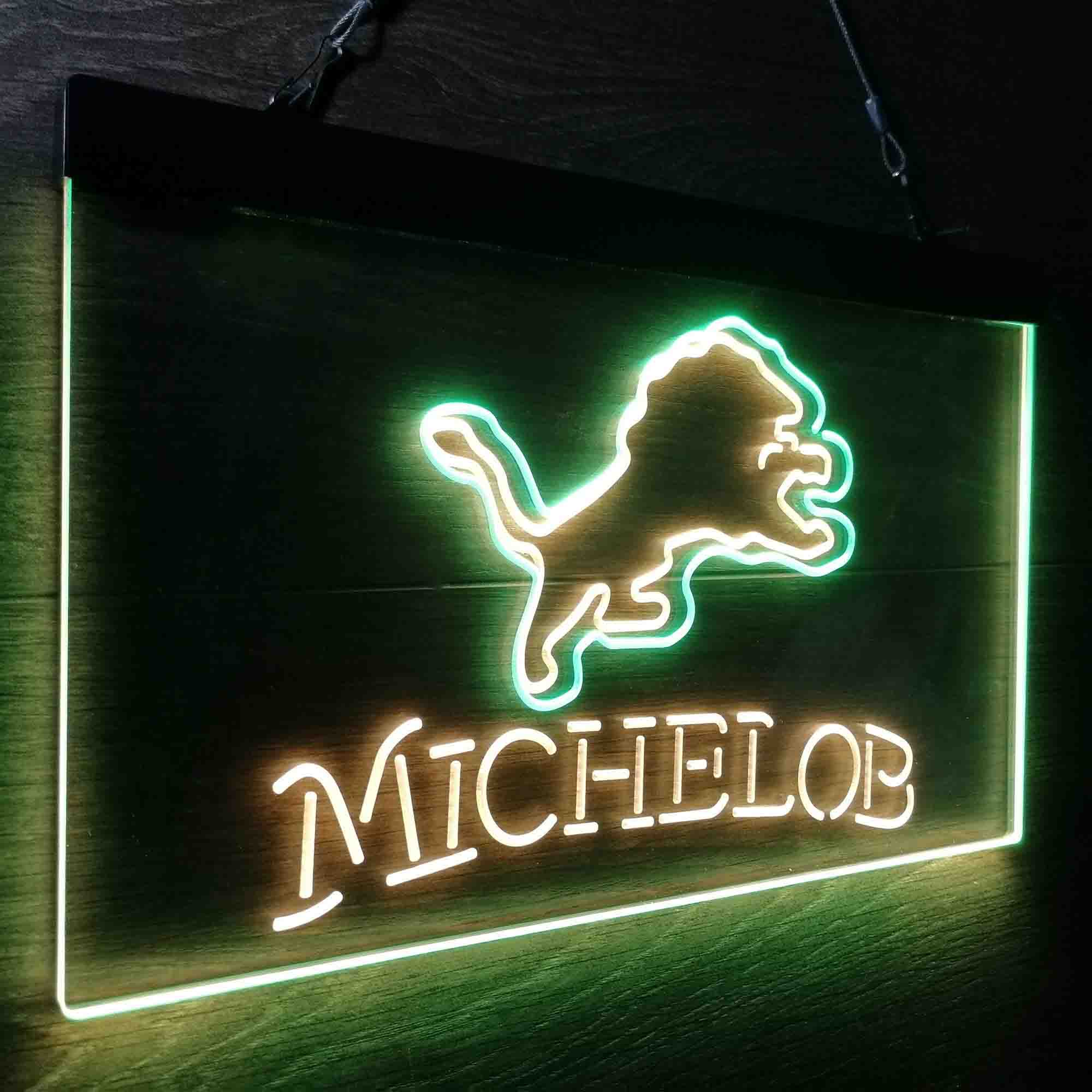 Michelob Bar Detroit Lions Est. 1934 Neon-Like LED Light Sign