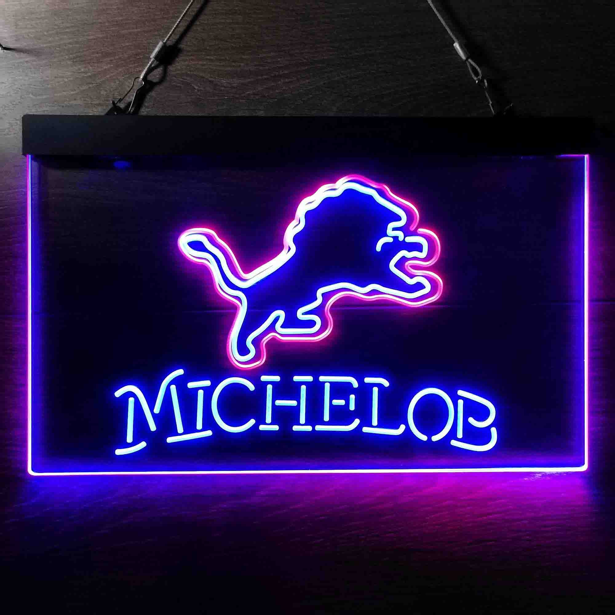 Michelob Bar Detroit Lions Est. 1934 Neon-Like LED Light Sign