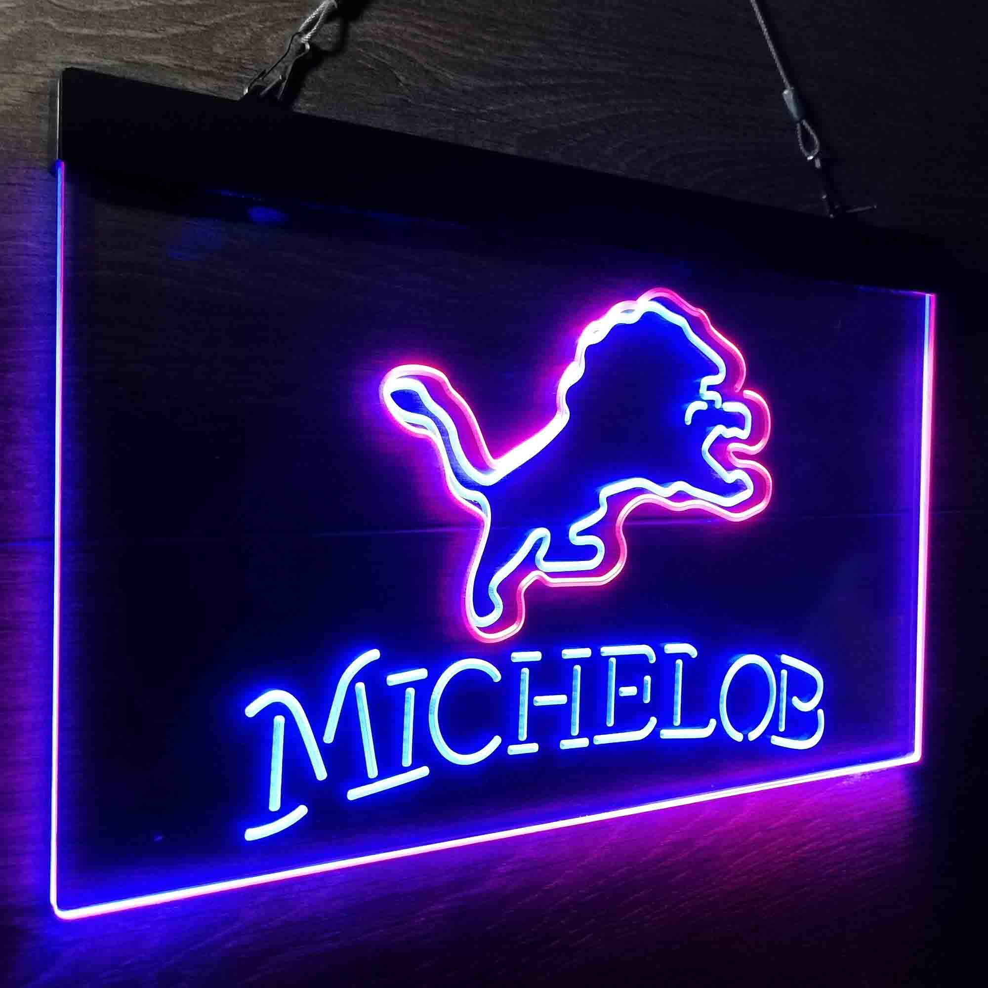 Michelob Bar Detroit Lions Est. 1934 Neon-Like LED Light Sign