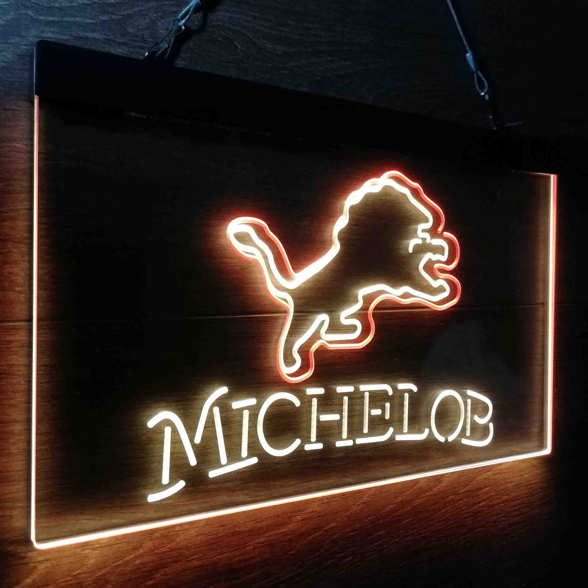 Michelob Bar Detroit Lions Est. 1934 Neon-Like LED Light Sign