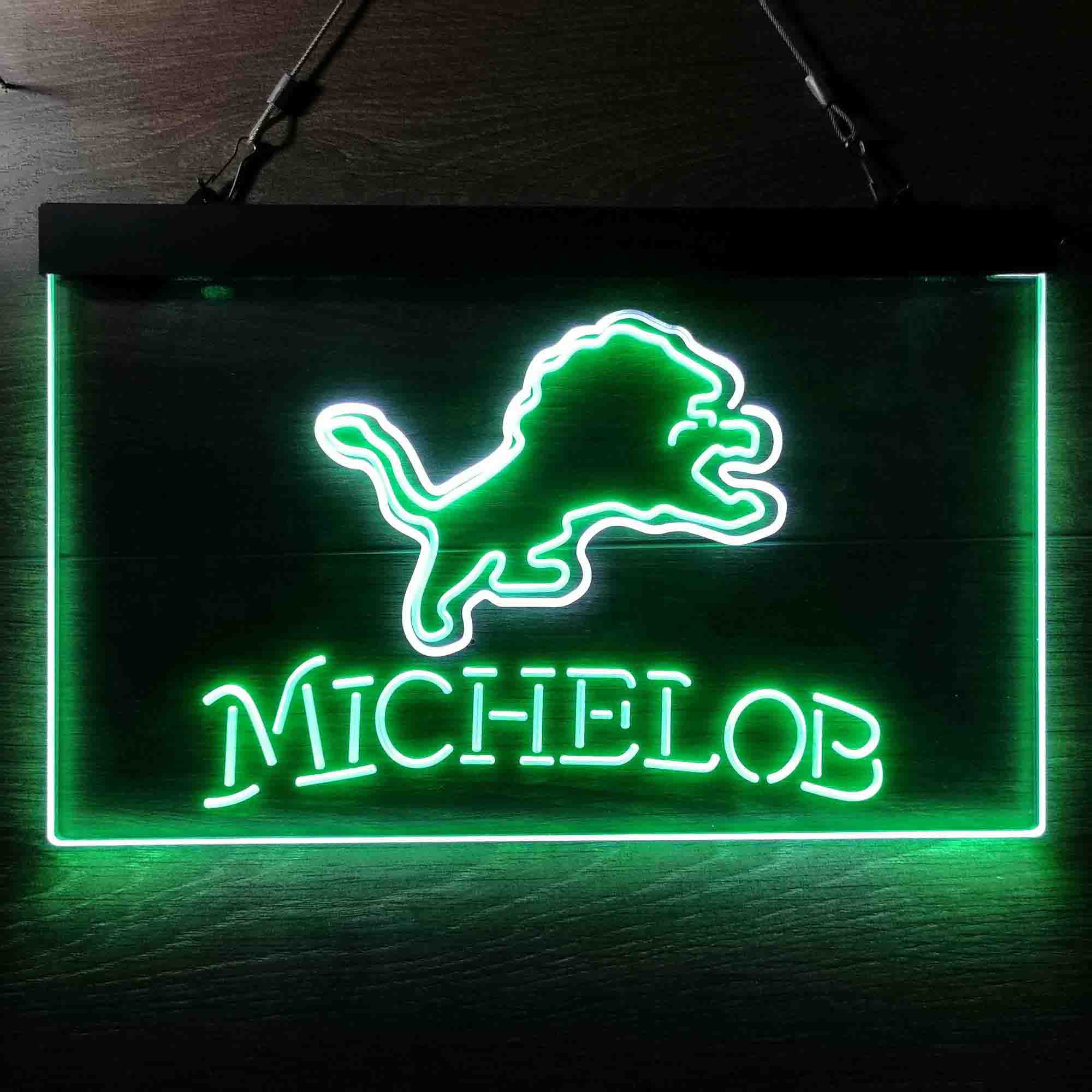 Michelob Bar Detroit Lions Est. 1934 Neon-Like LED Light Sign