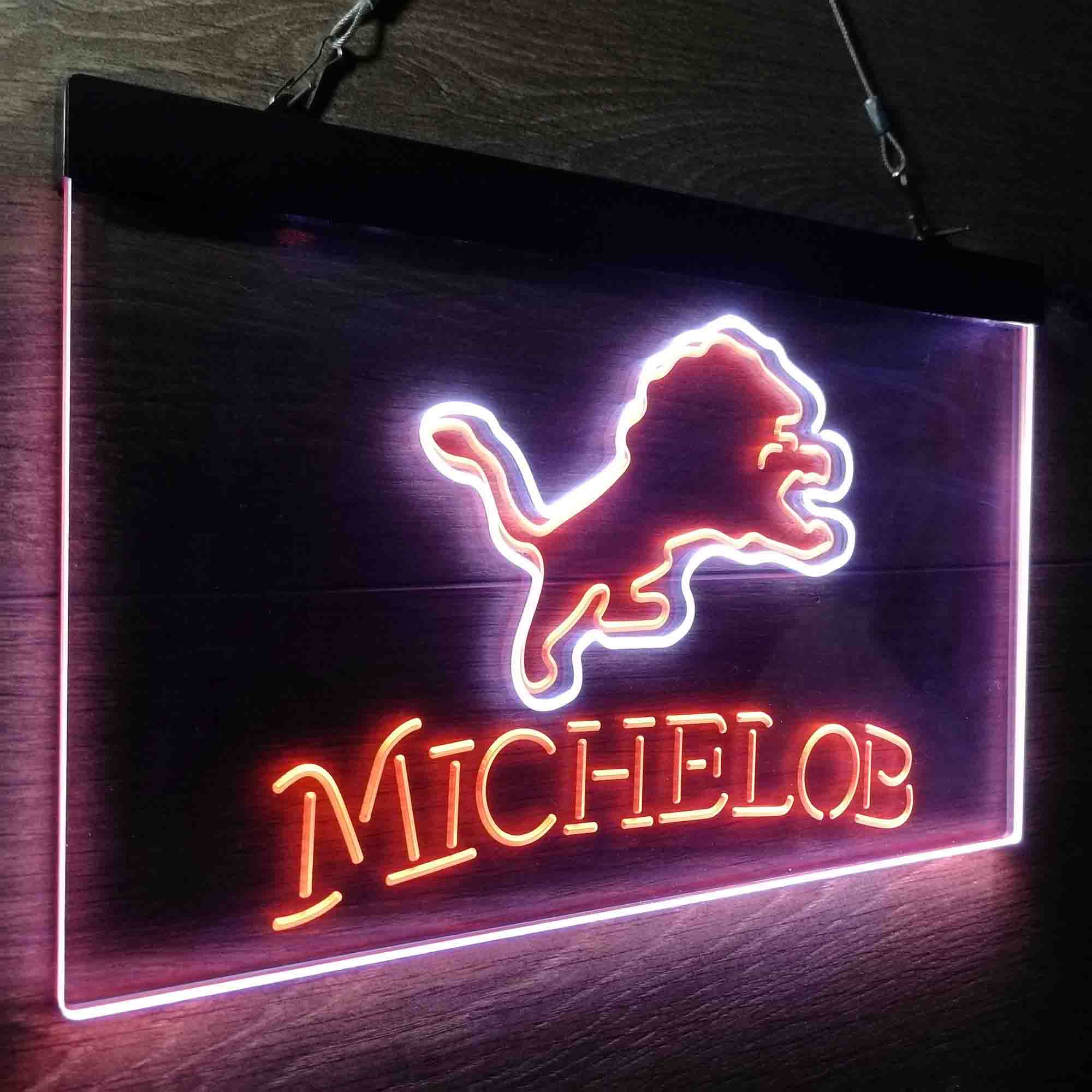 Michelob Bar Detroit Lions Est. 1934 Neon-Like LED Light Sign