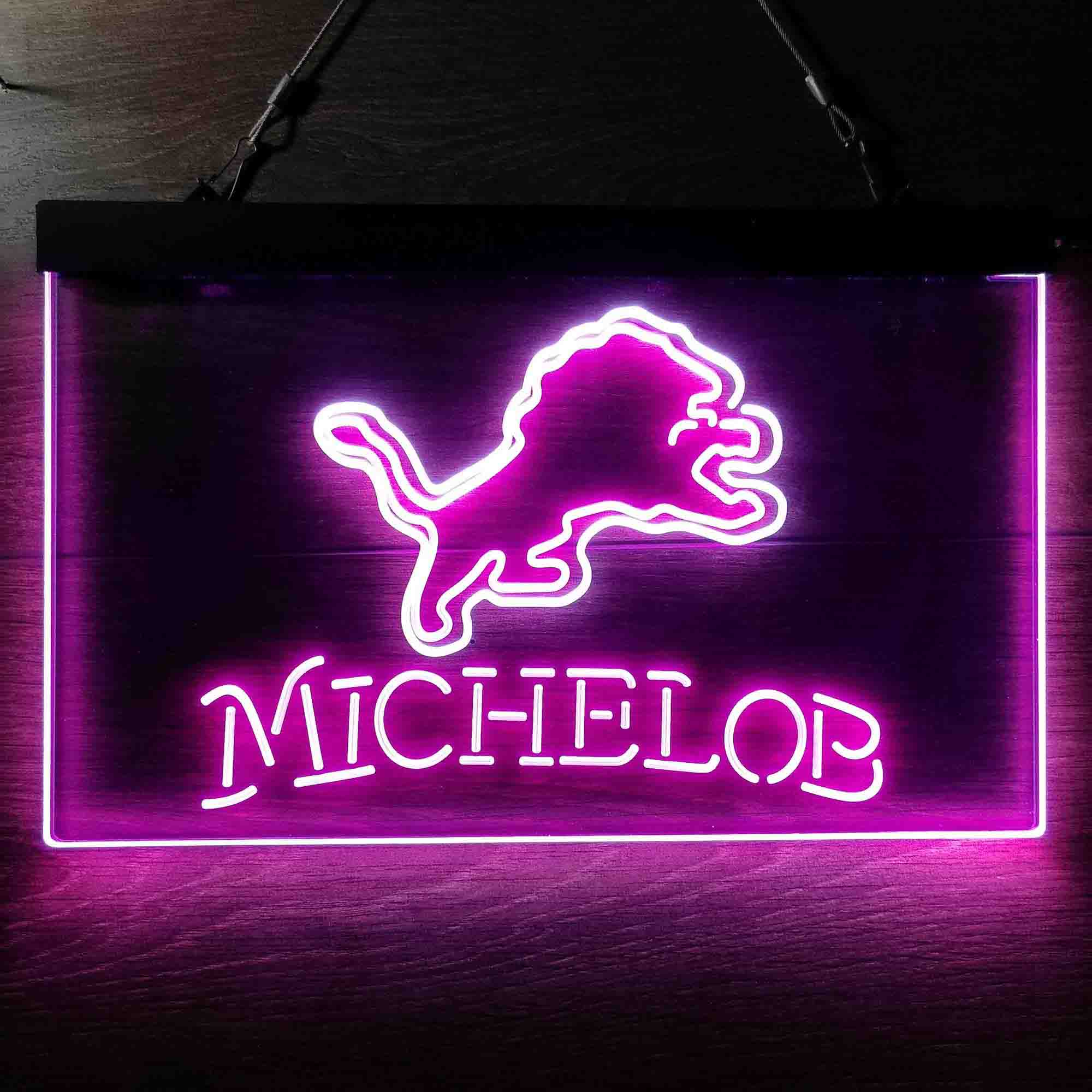 Michelob Bar Detroit Lions Est. 1934 Neon-Like LED Light Sign