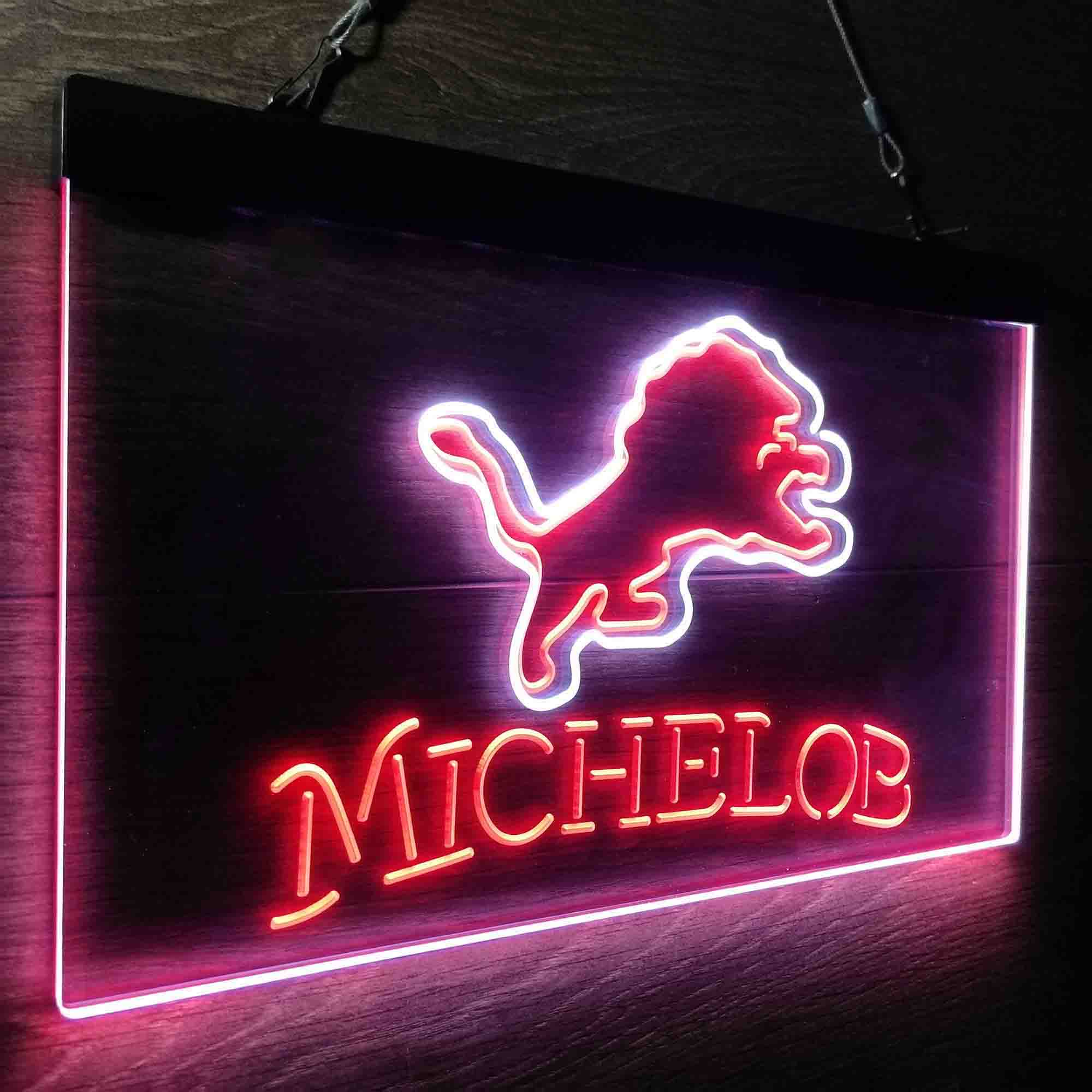 Michelob Bar Detroit Lions Est. 1934 Neon-Like LED Light Sign