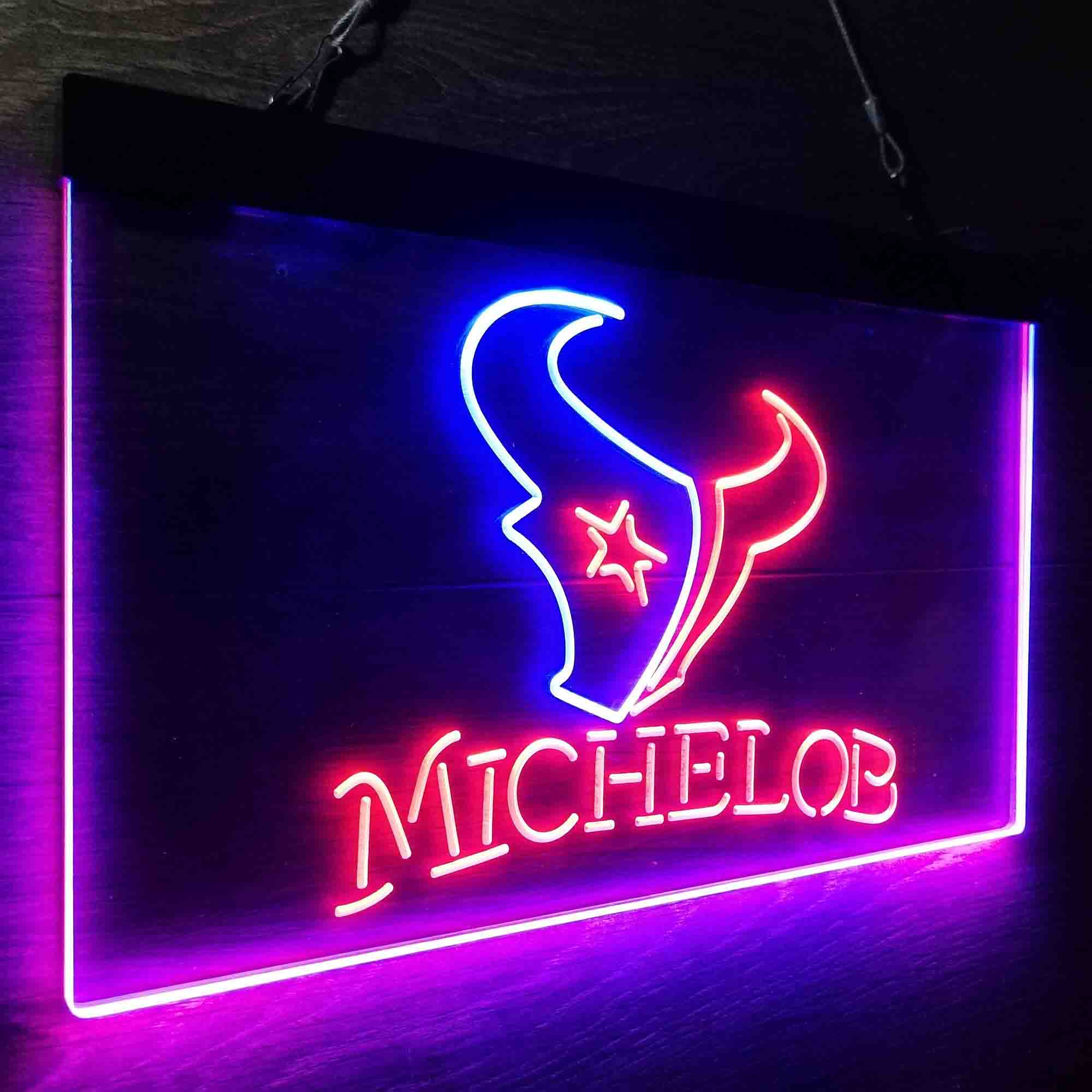 Michelob Bar Houston Texans Est. 2002 Neon-Like Led Light Sign