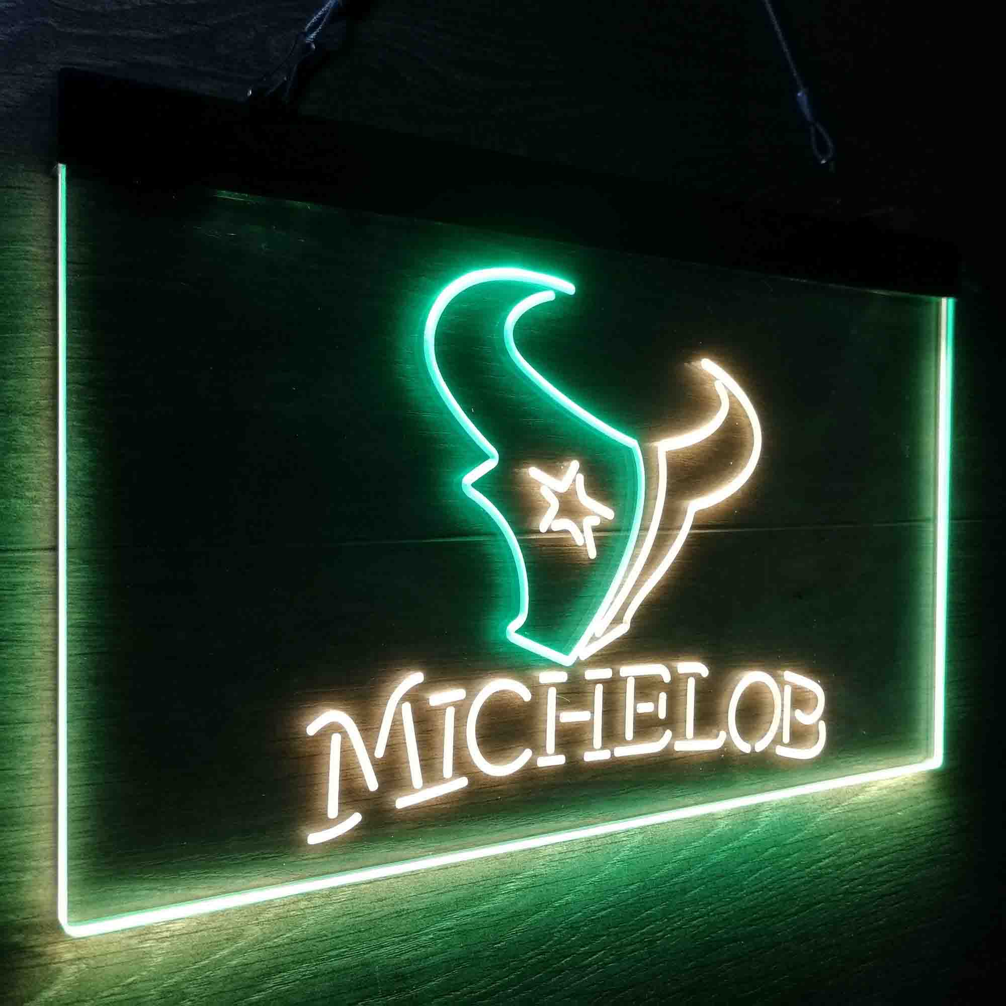 Michelob Bar Houston Texans Est. 2002 Neon-Like Led Light Sign