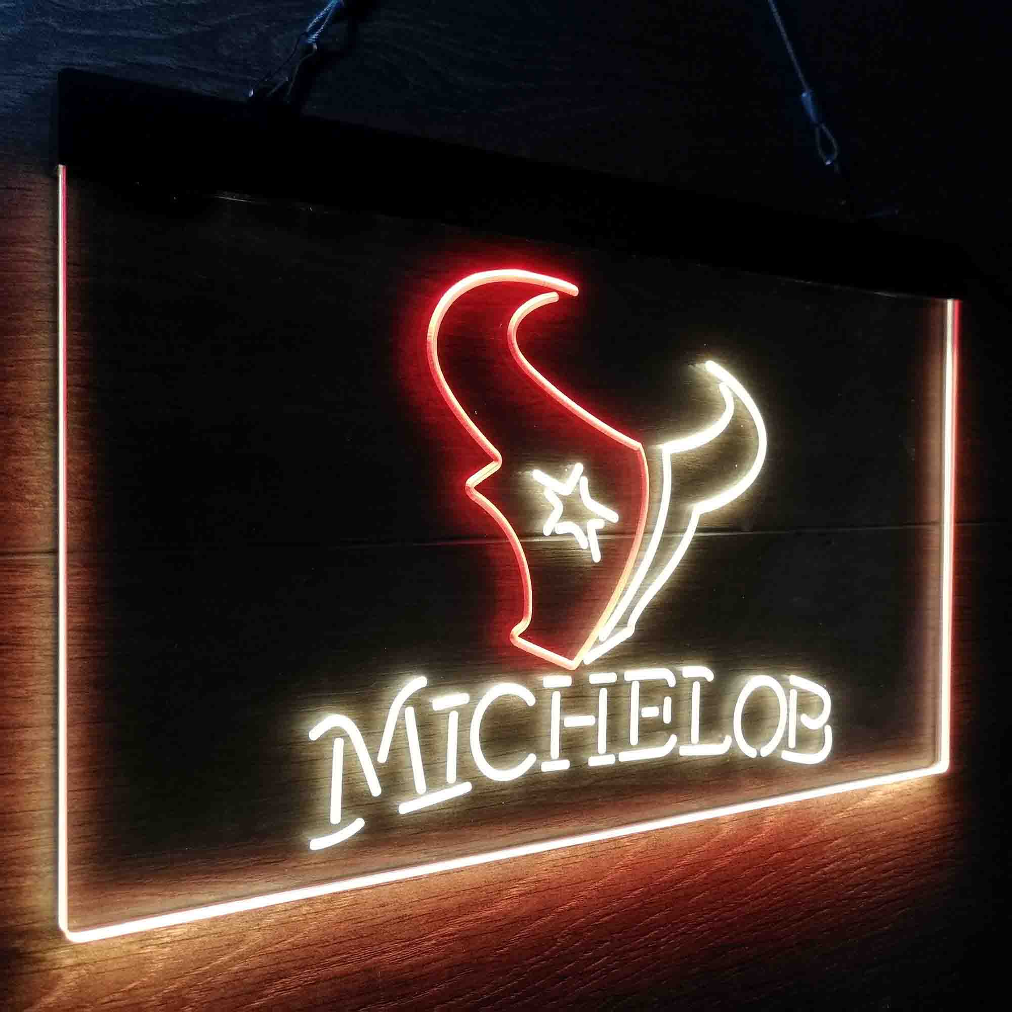 Michelob Bar Houston Texans Est. 2002 Neon-Like Led Light Sign