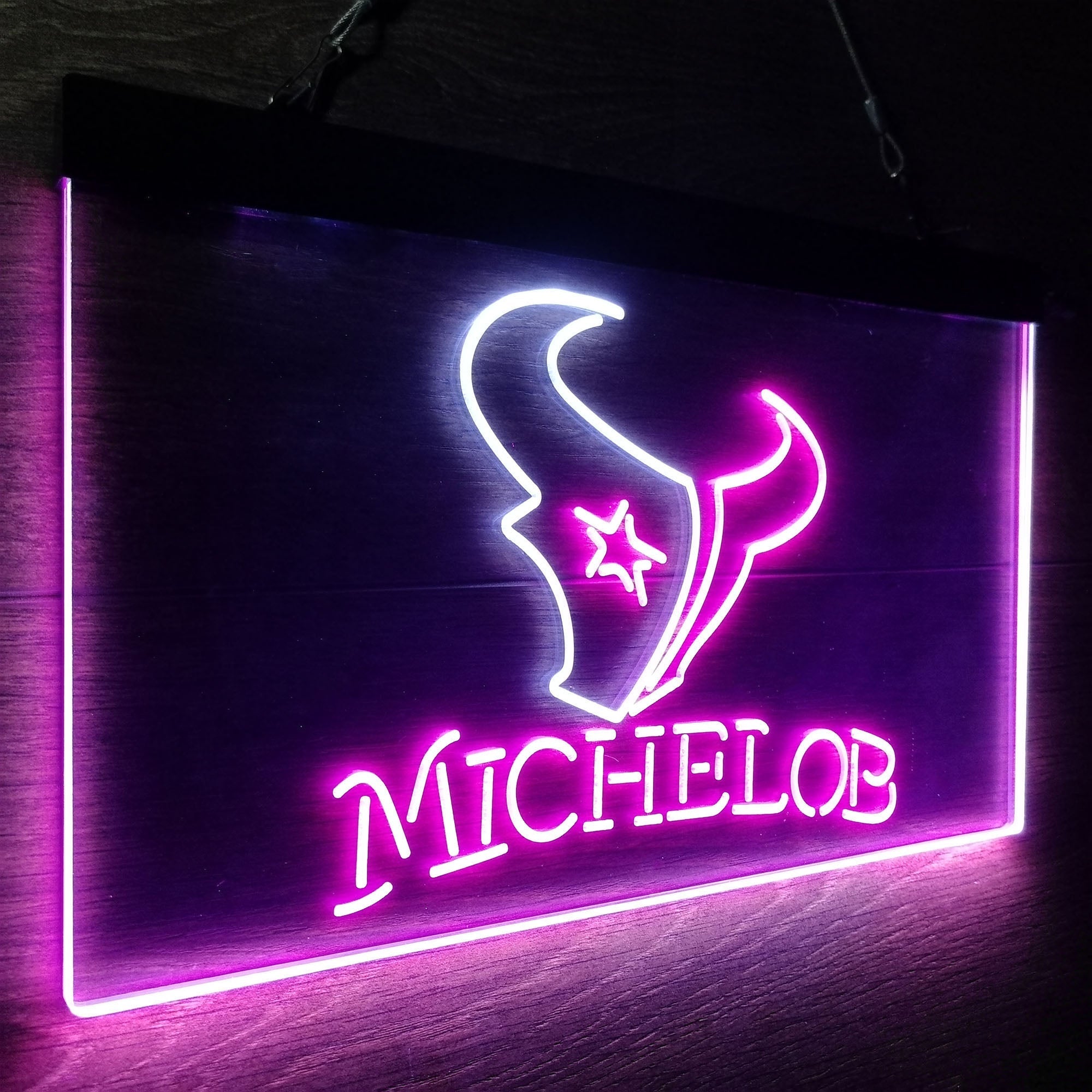 Michelob Bar Houston Texans Est. 2002 Neon-Like Led Light Sign